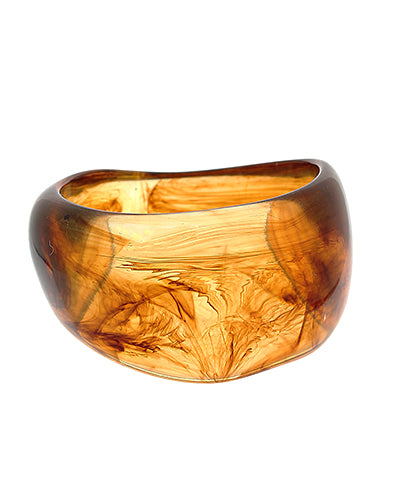 Acrylic Wide Bangle Bracelet - Tortoise