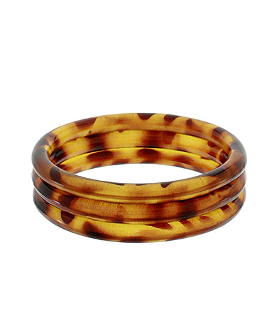 3 Row Lucite Acrylic Stackable Bracelet - Tortoise