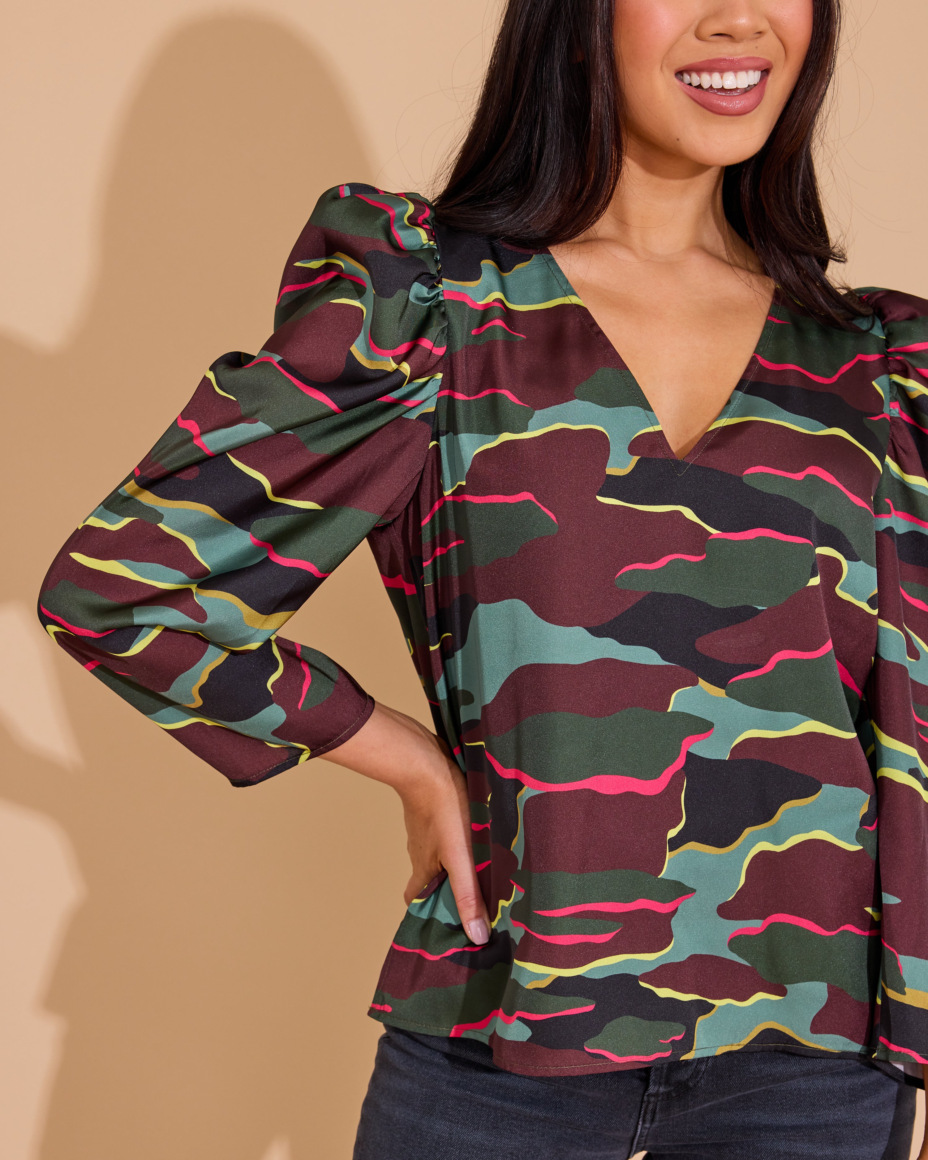 Finley Top - Neon Camo