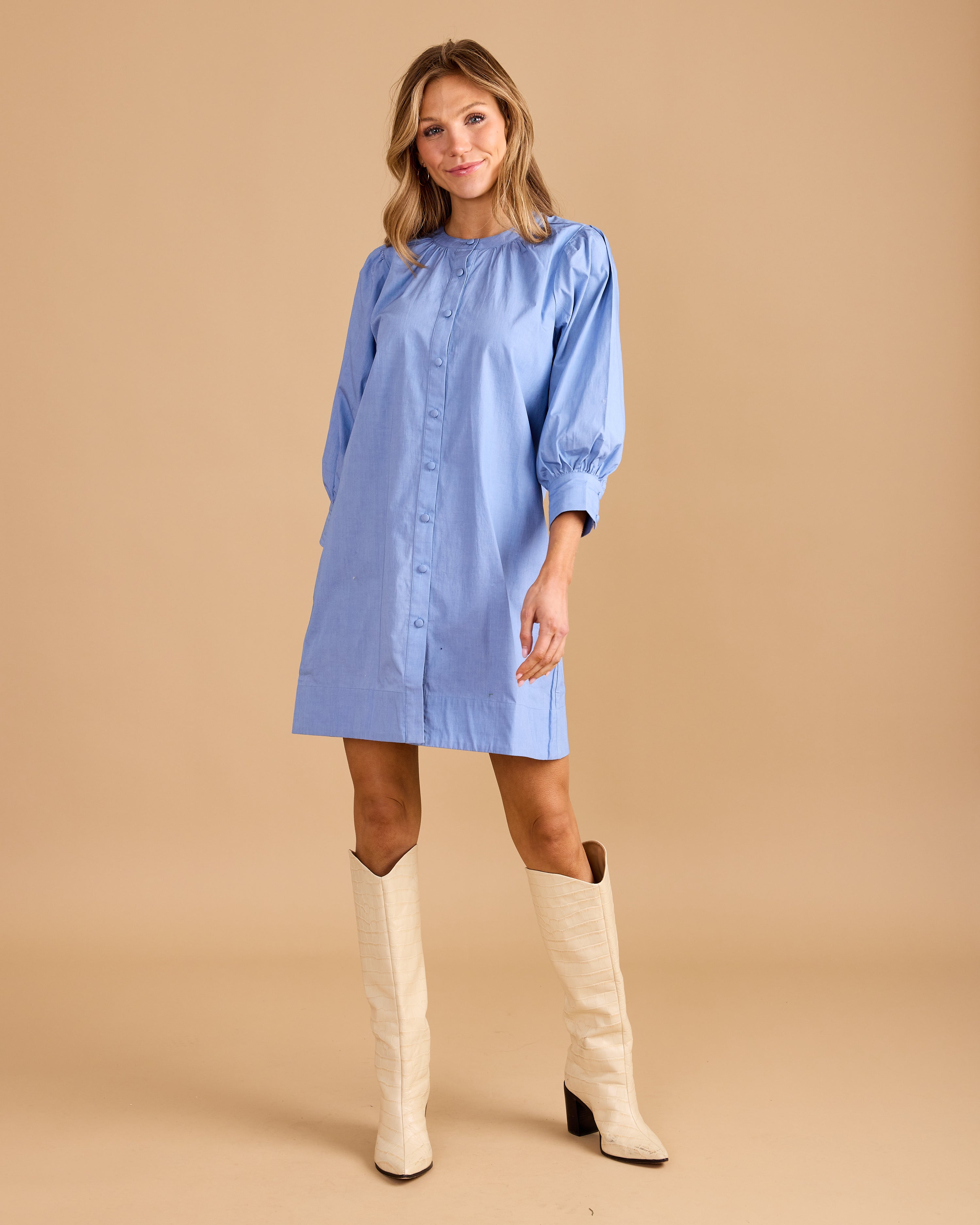 The Paloma Dress - Smoke Blue