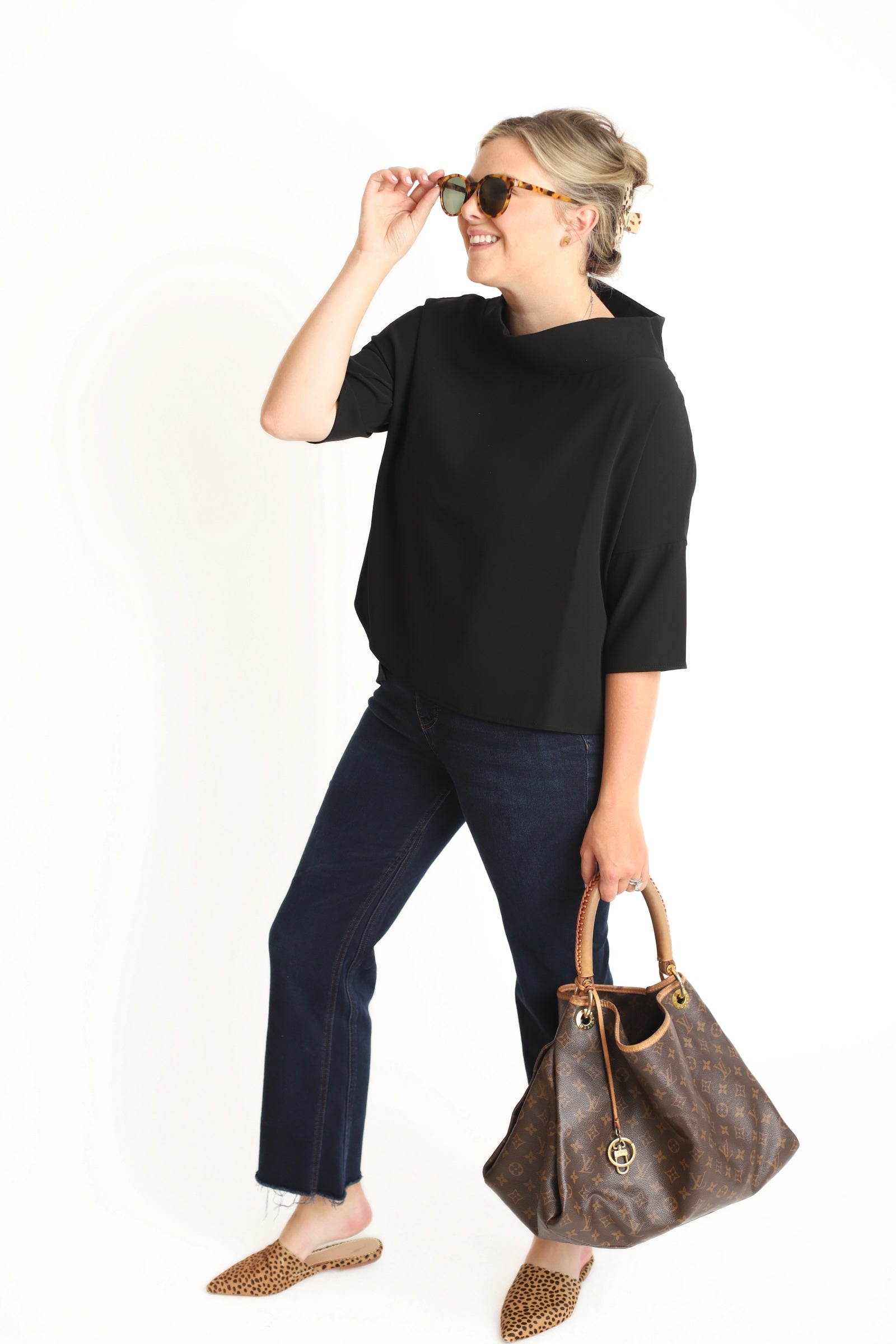 The Audrey Blouse-  Black