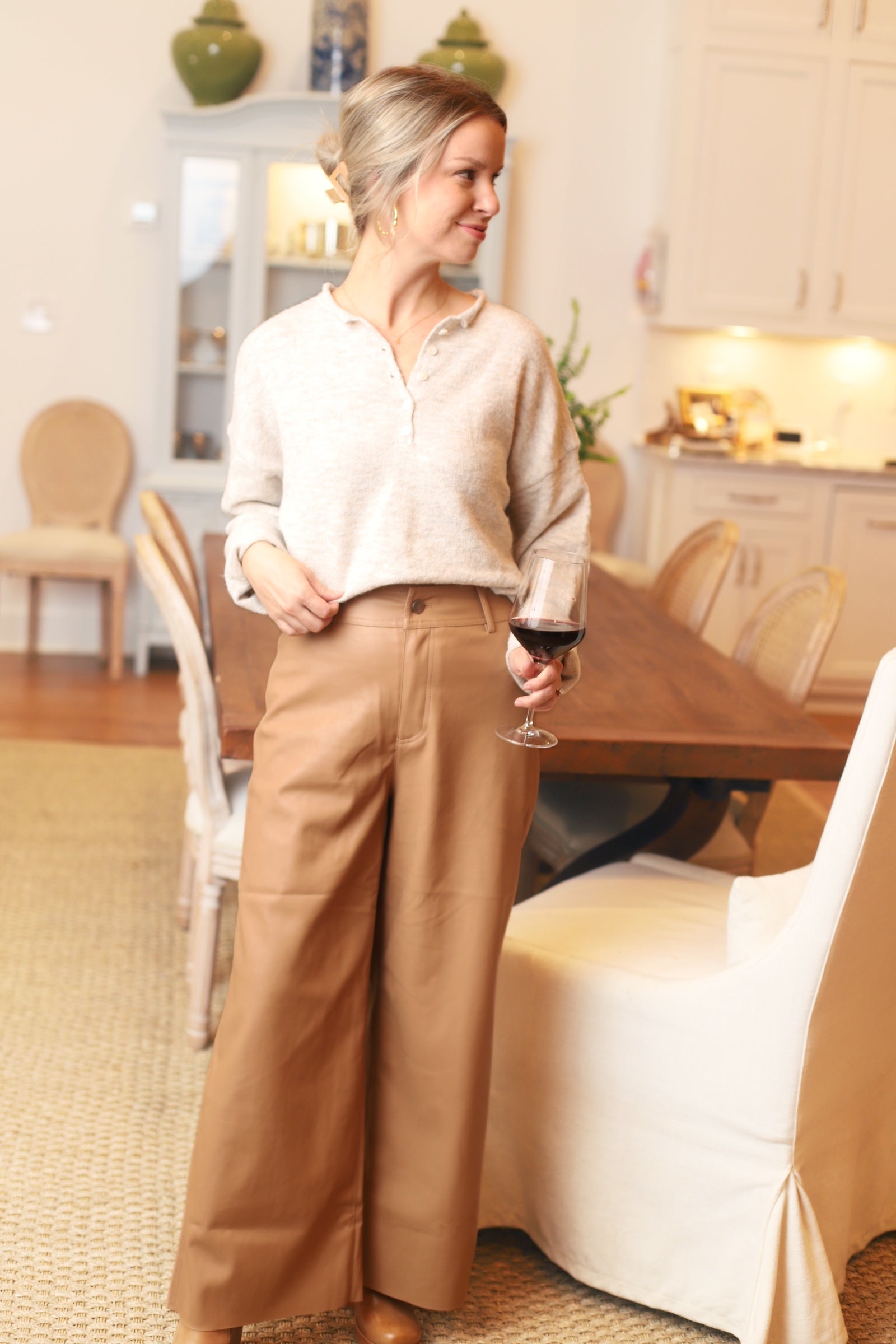 Leather Pants - Tan