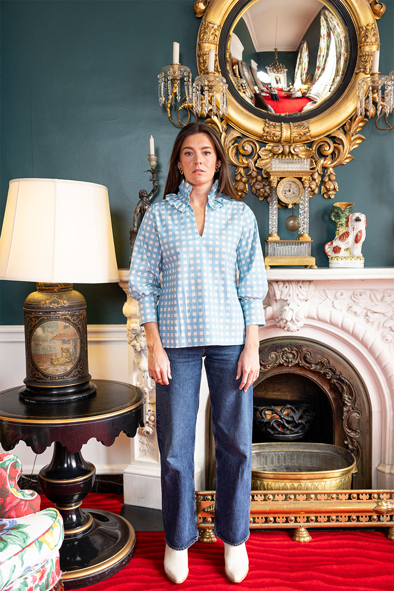 Harper Estate Top - Blue Gingham