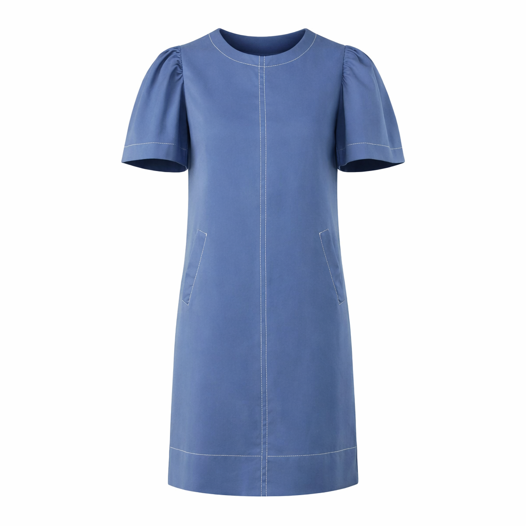 Lisbon Short Sleeve Dress - Blue