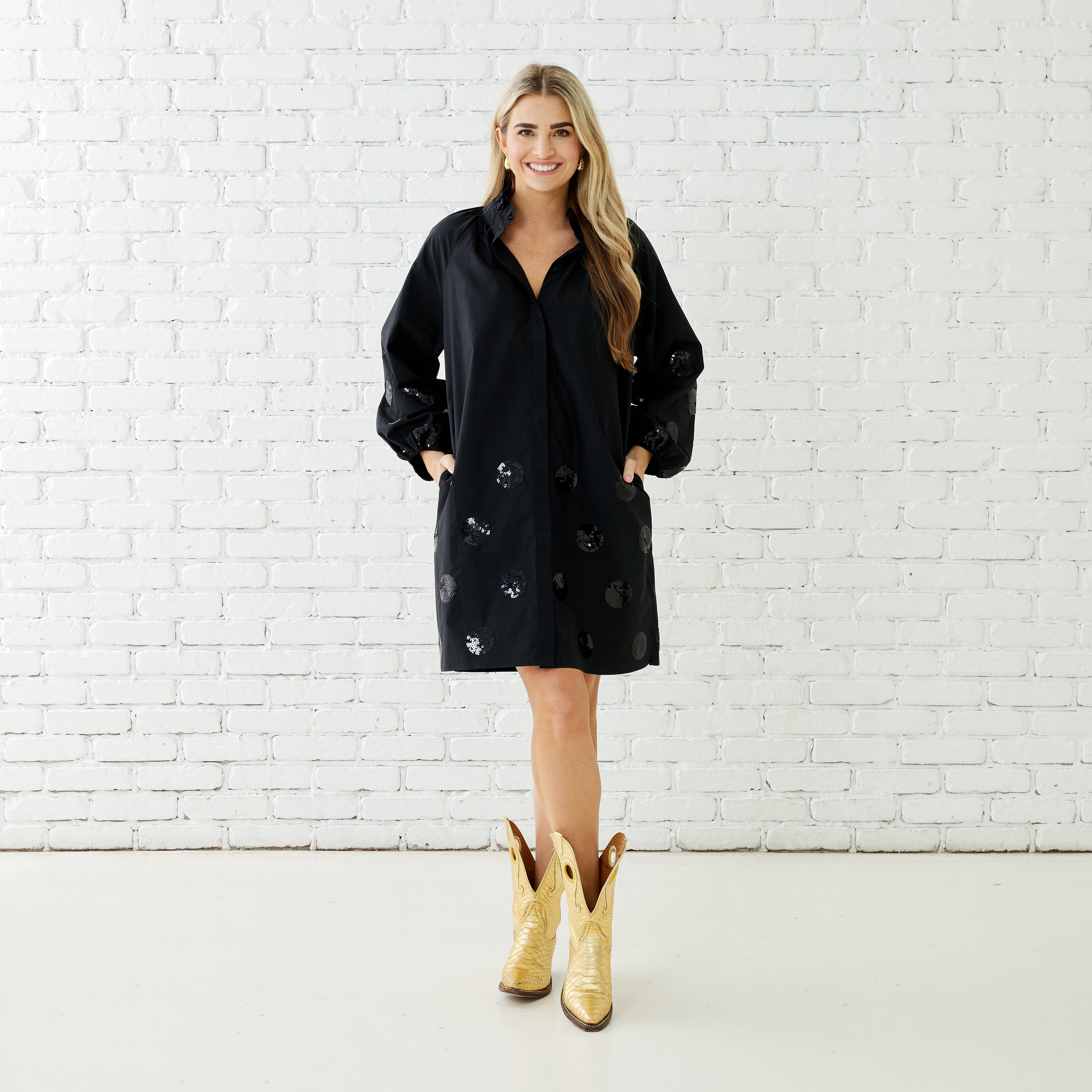 Celia Dress - Black Sparkle