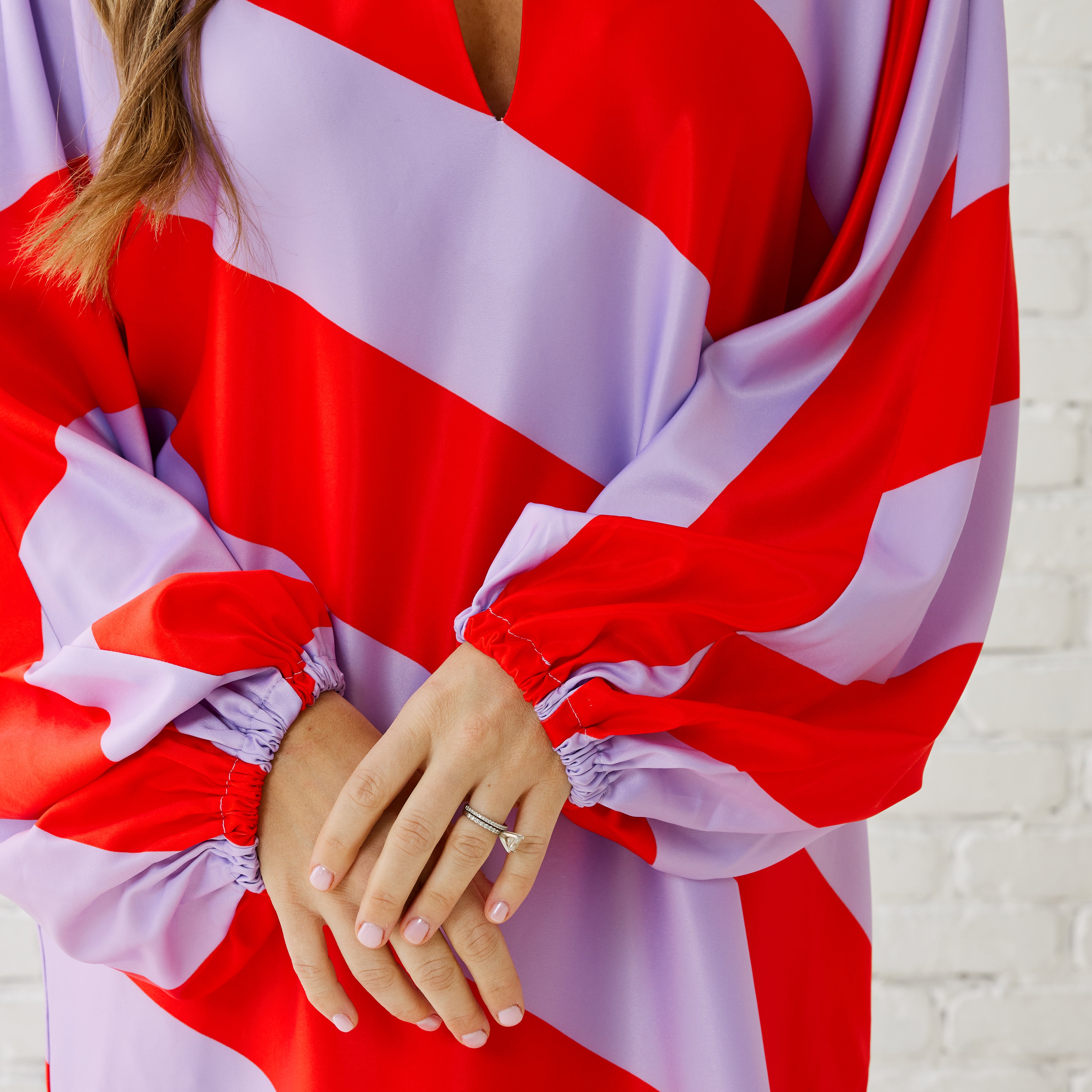 Coco Caftan - Lavender/Red