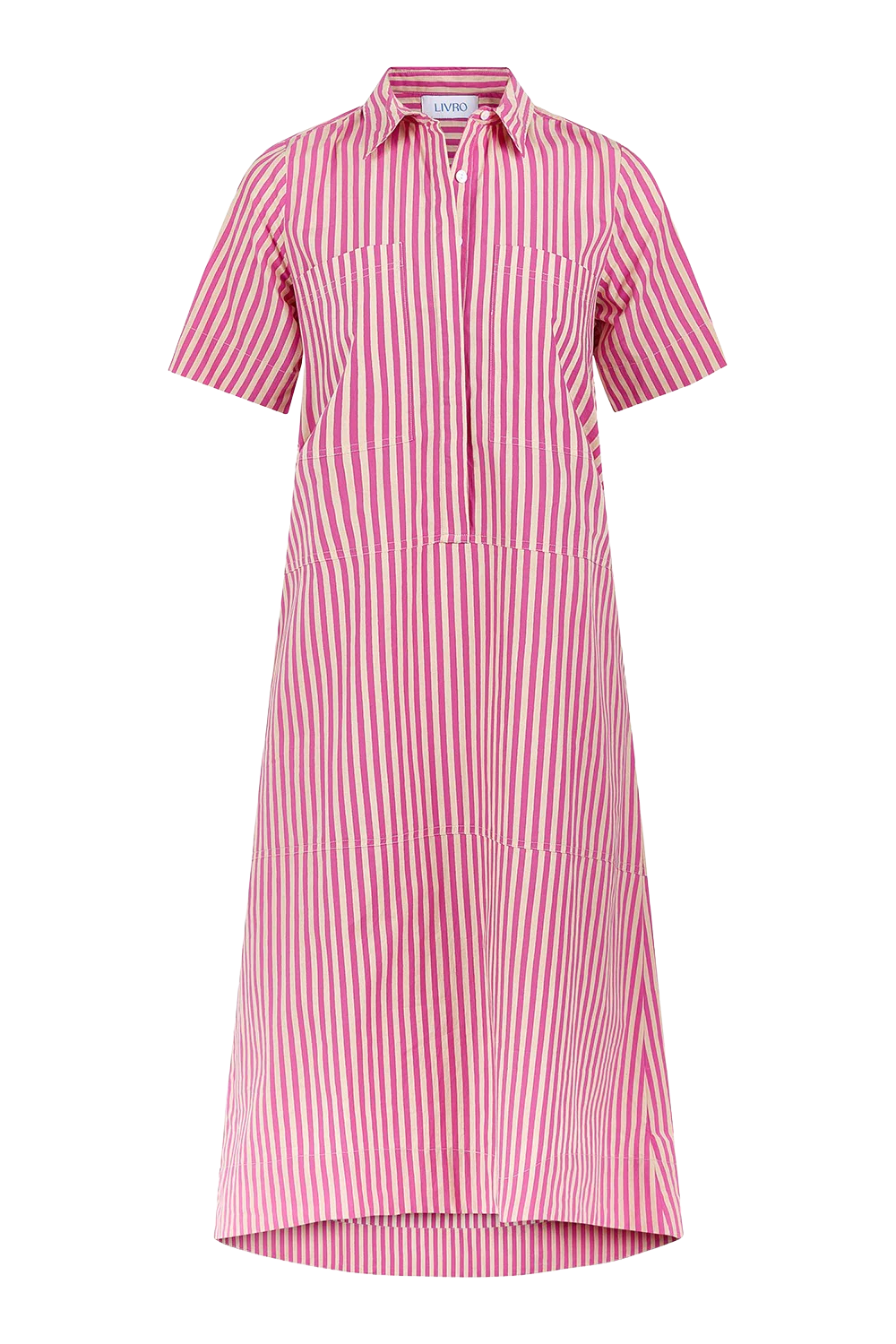 City Dress - Raspberry Pinstripe