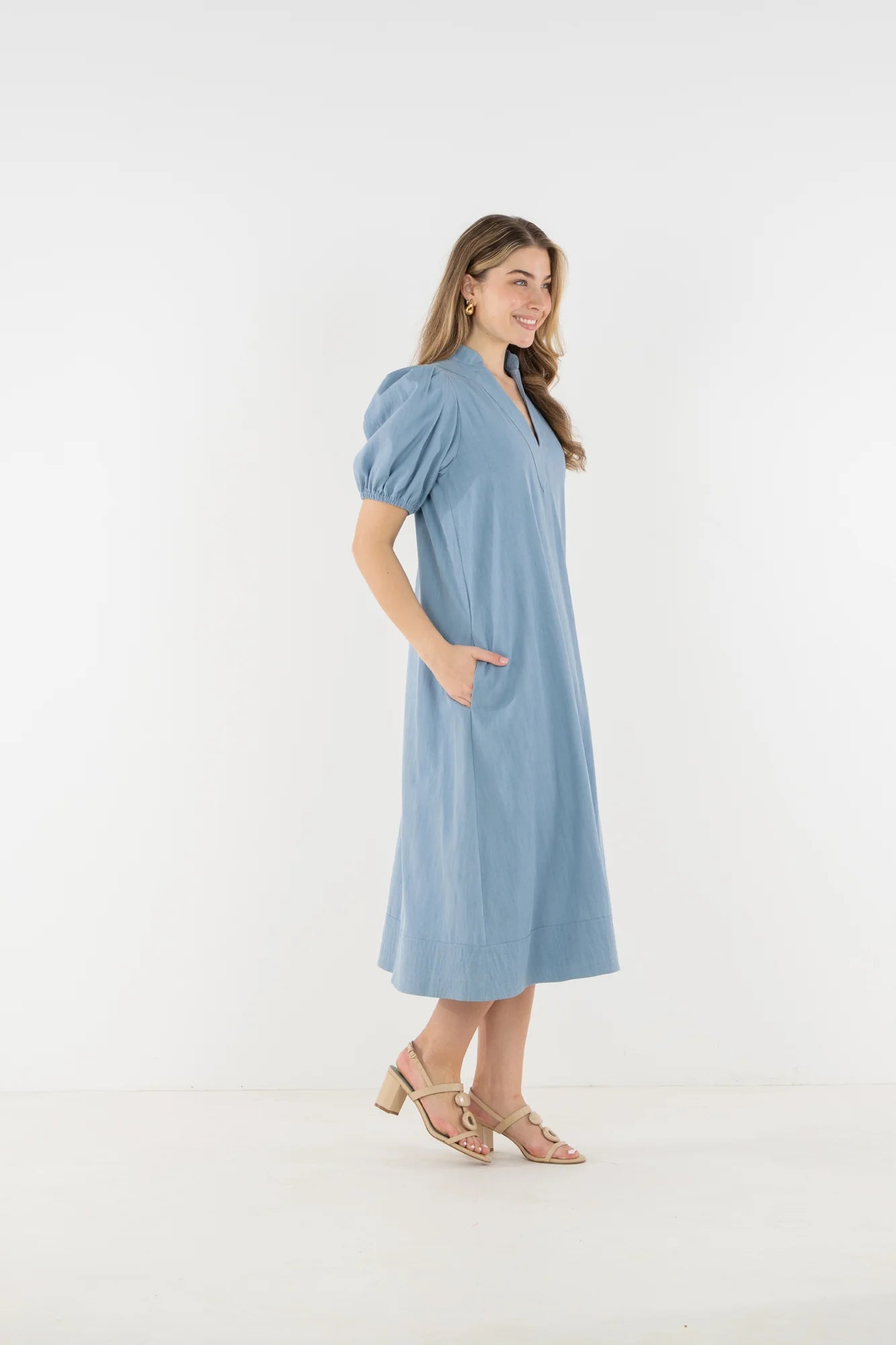 Hampton Dress - Denim Chambray