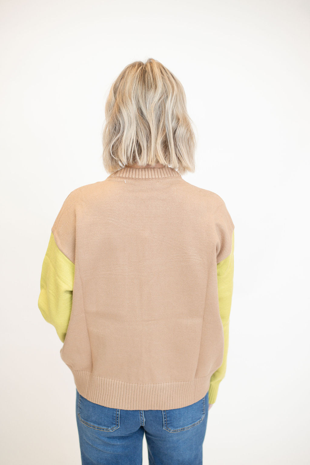 Colorblock Sweater w/ Pocket - Coco and Green