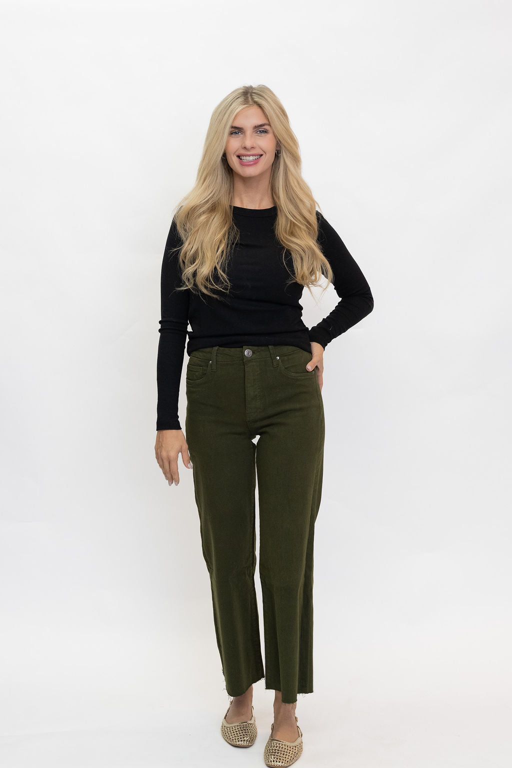 Meg High Rise Fab Ab Jeans - Tuscan Olive