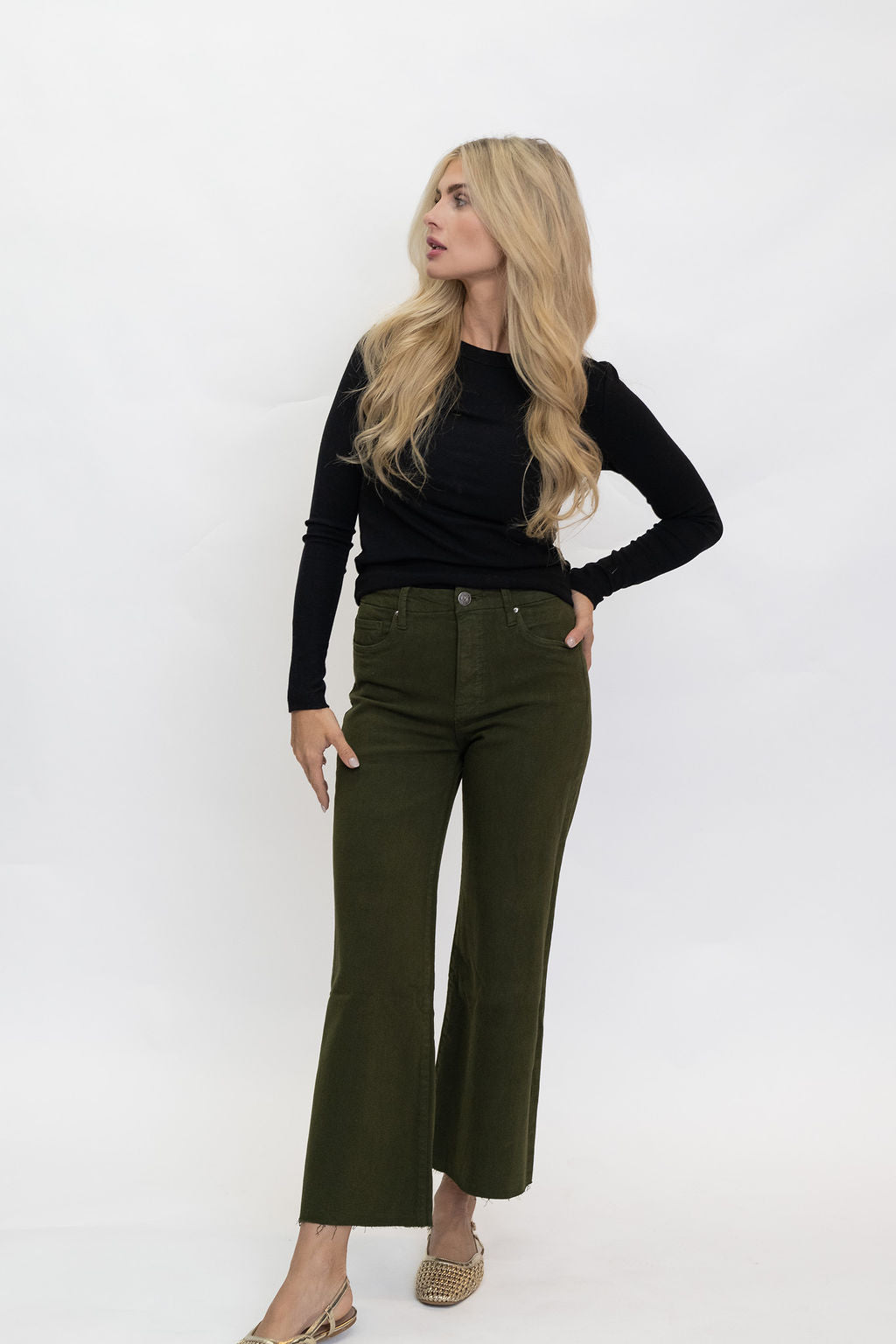 Meg High Rise Fab Ab Jeans - Tuscan Olive