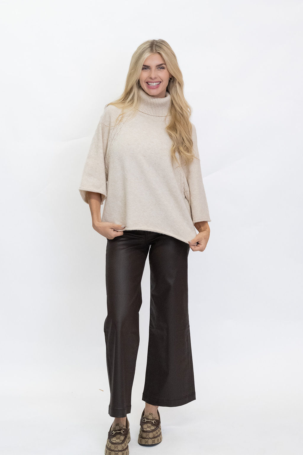 Mini Cable Turtle Neck Sweater - Three Colors