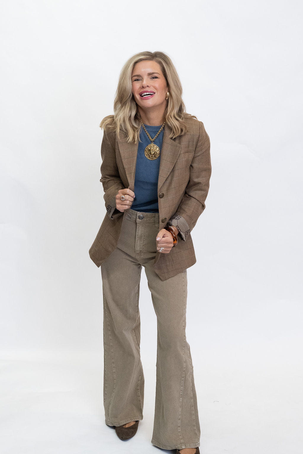 Meg High Rise Fab Ab Wide Leg Jeans - Milk Tea