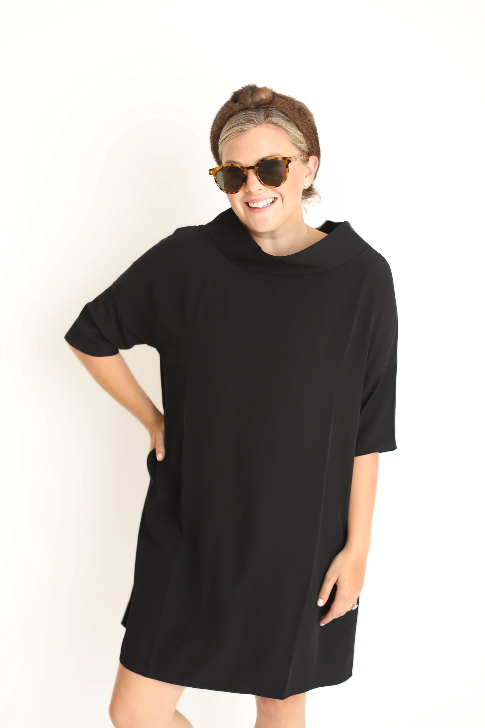 The Audrey Shift Dress- Black