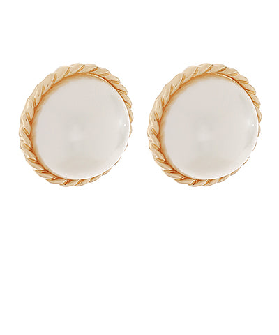 Pearl Dome Clip On Earrings