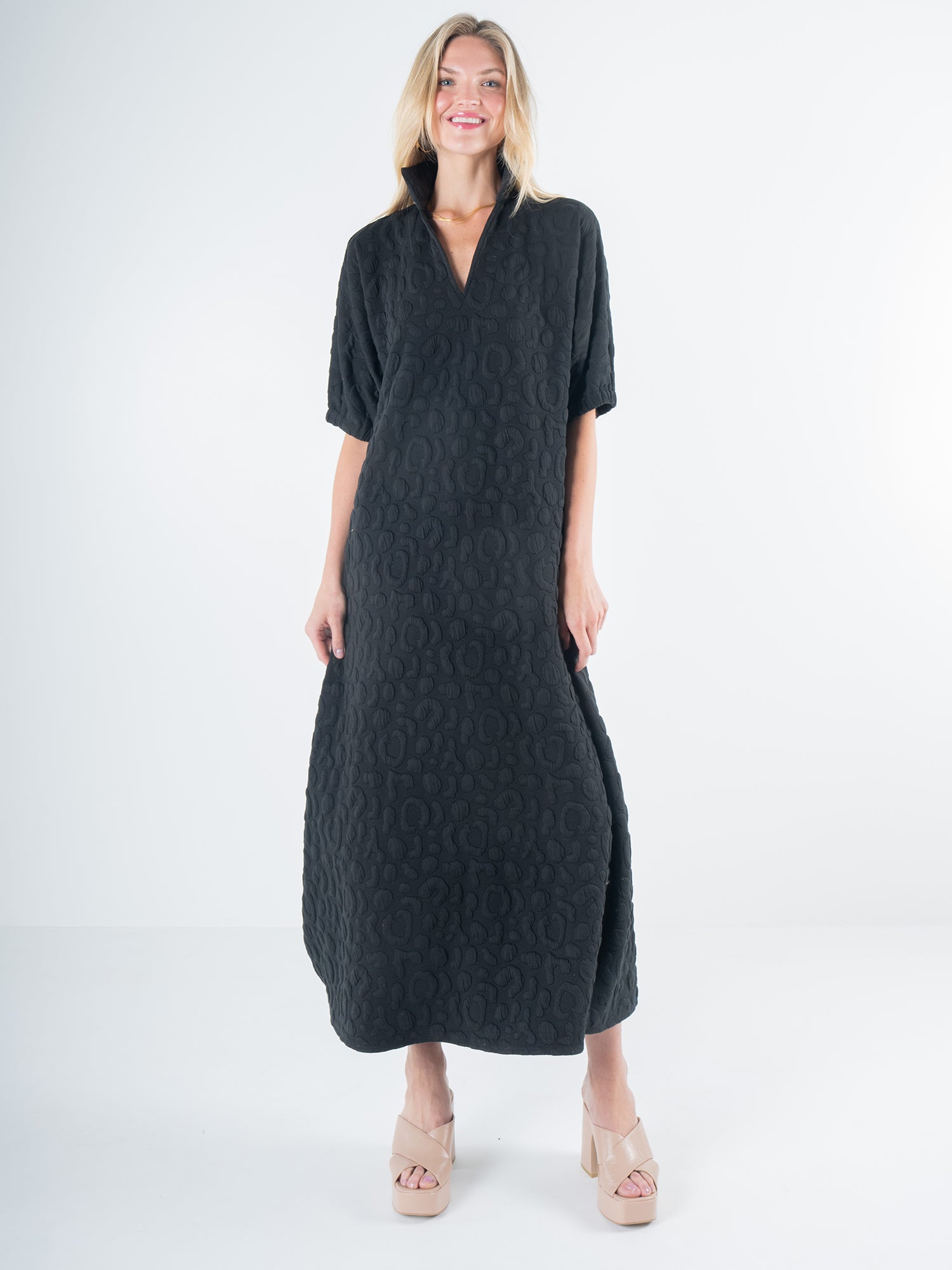 Poppy Maxi Dress- Jet Black Cheetah