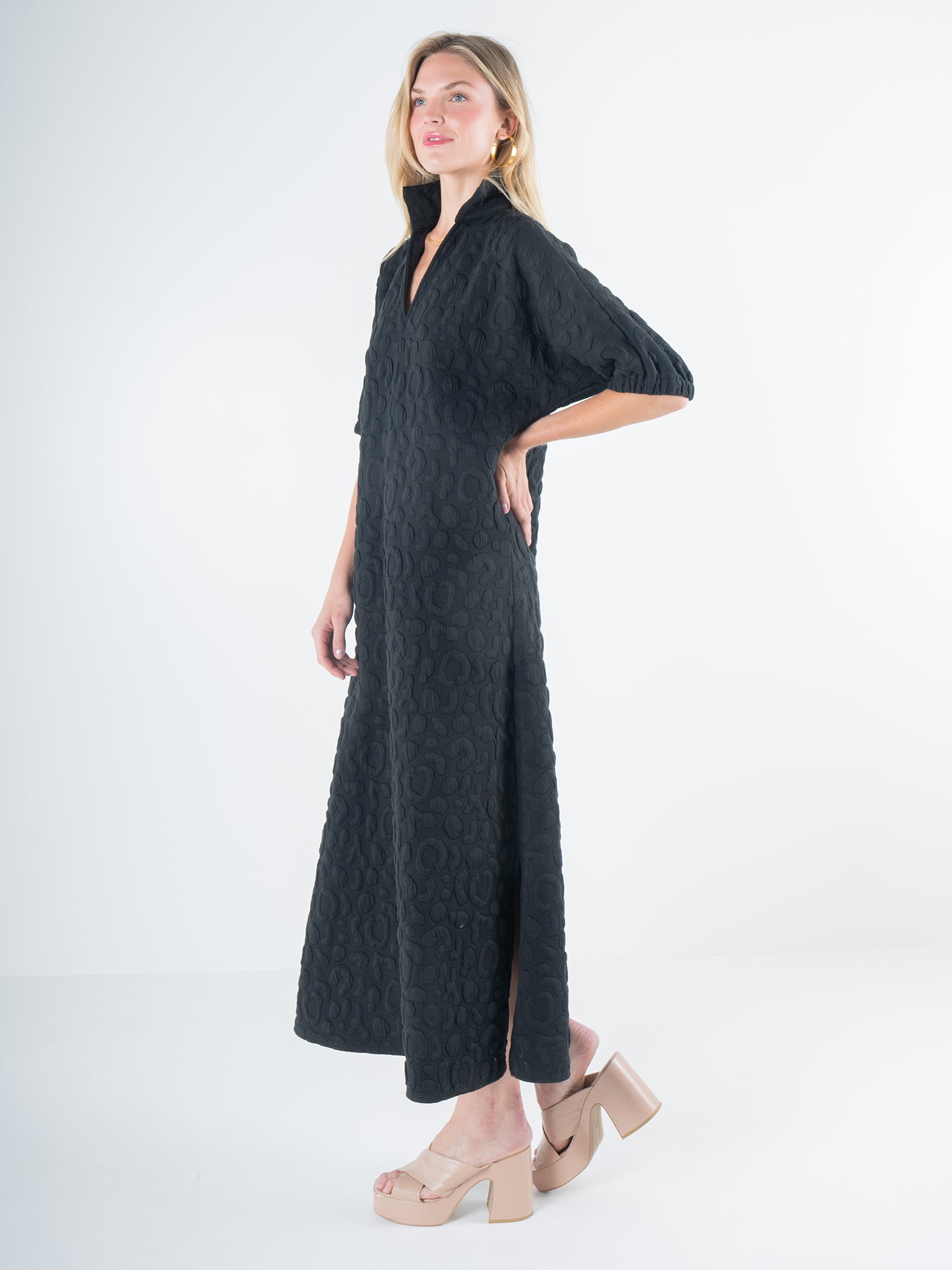 Poppy Maxi Dress- Jet Black Cheetah