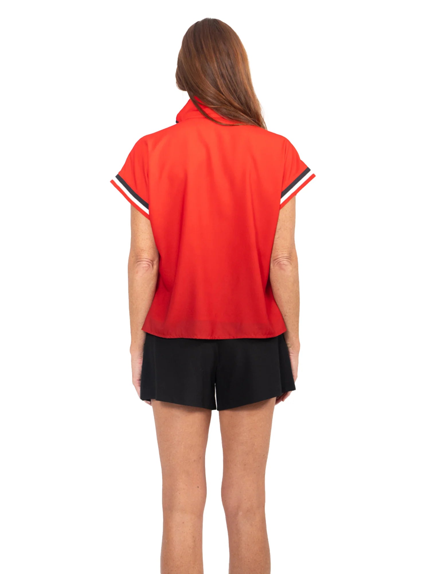 Poppy Pullover- Red Varsity Ombre