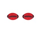 Football Stud Earring- Red and Black