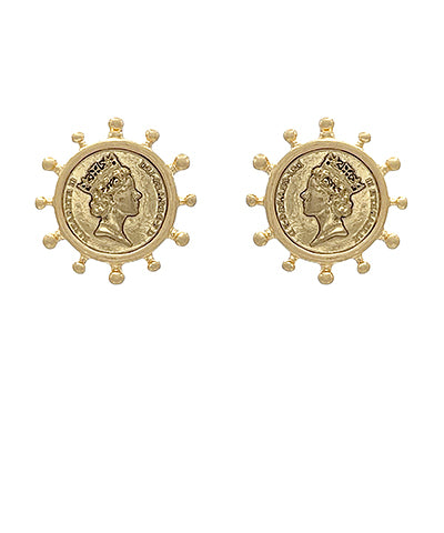 Vintage Dotted Coin Earrings