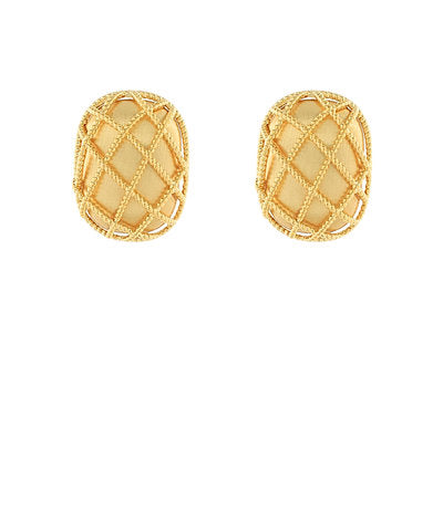 Netted Bean Shape Earrings