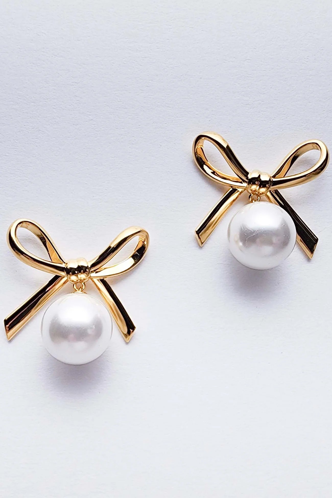 Bow Pearl Drop Earrings