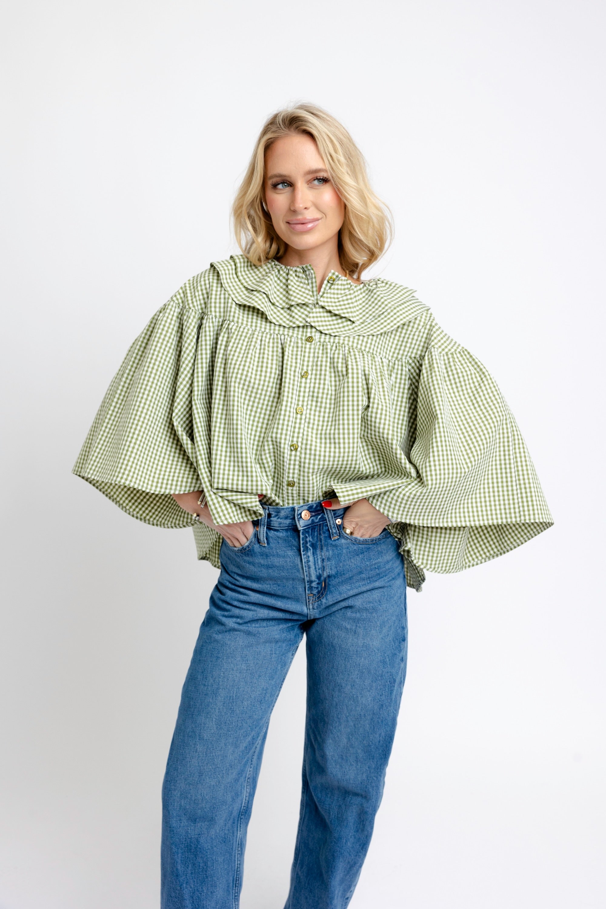 Check Novelty Cape Top - Citrine