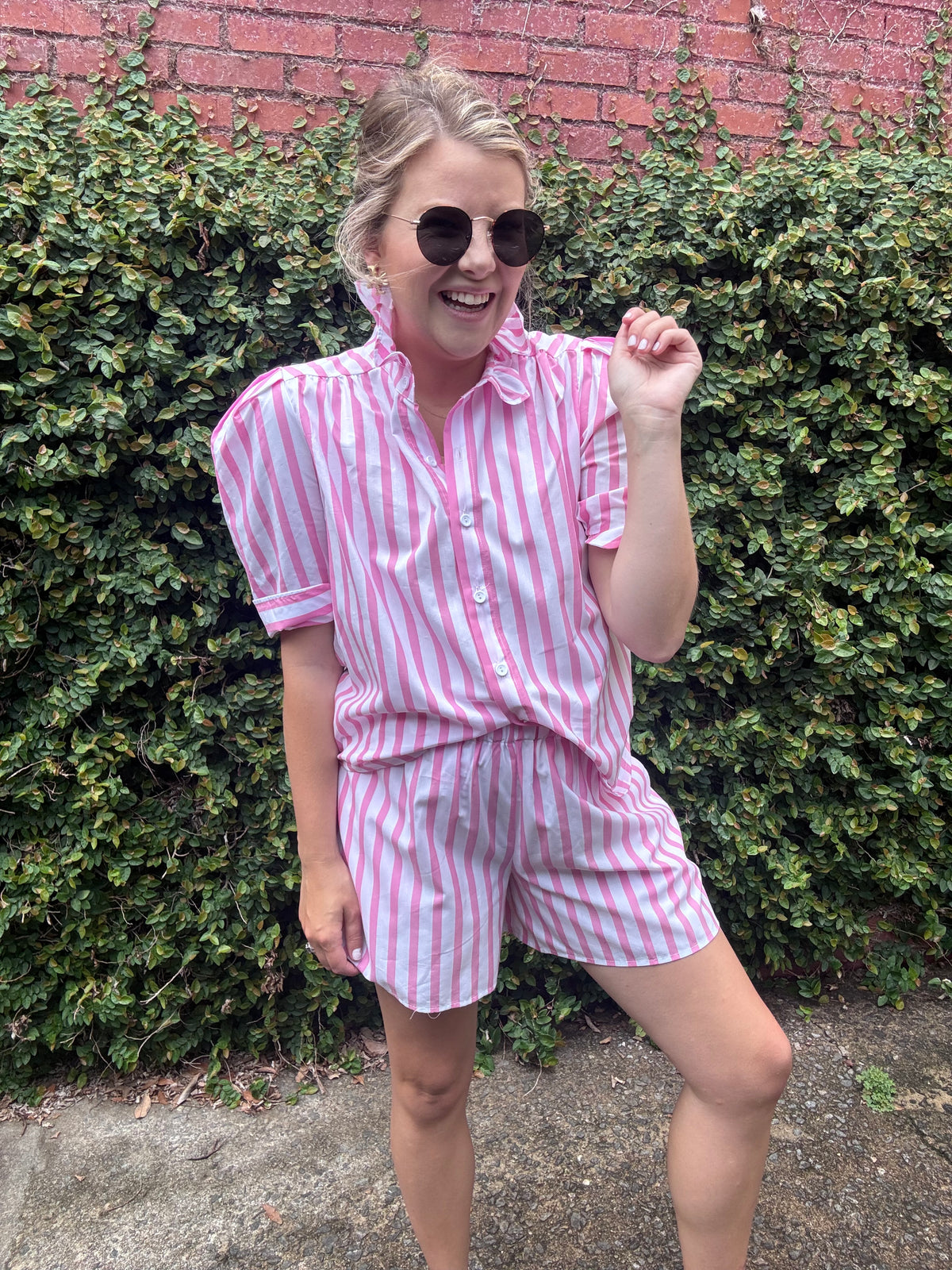 The Kelly Pinstripe Jodie Top-AS