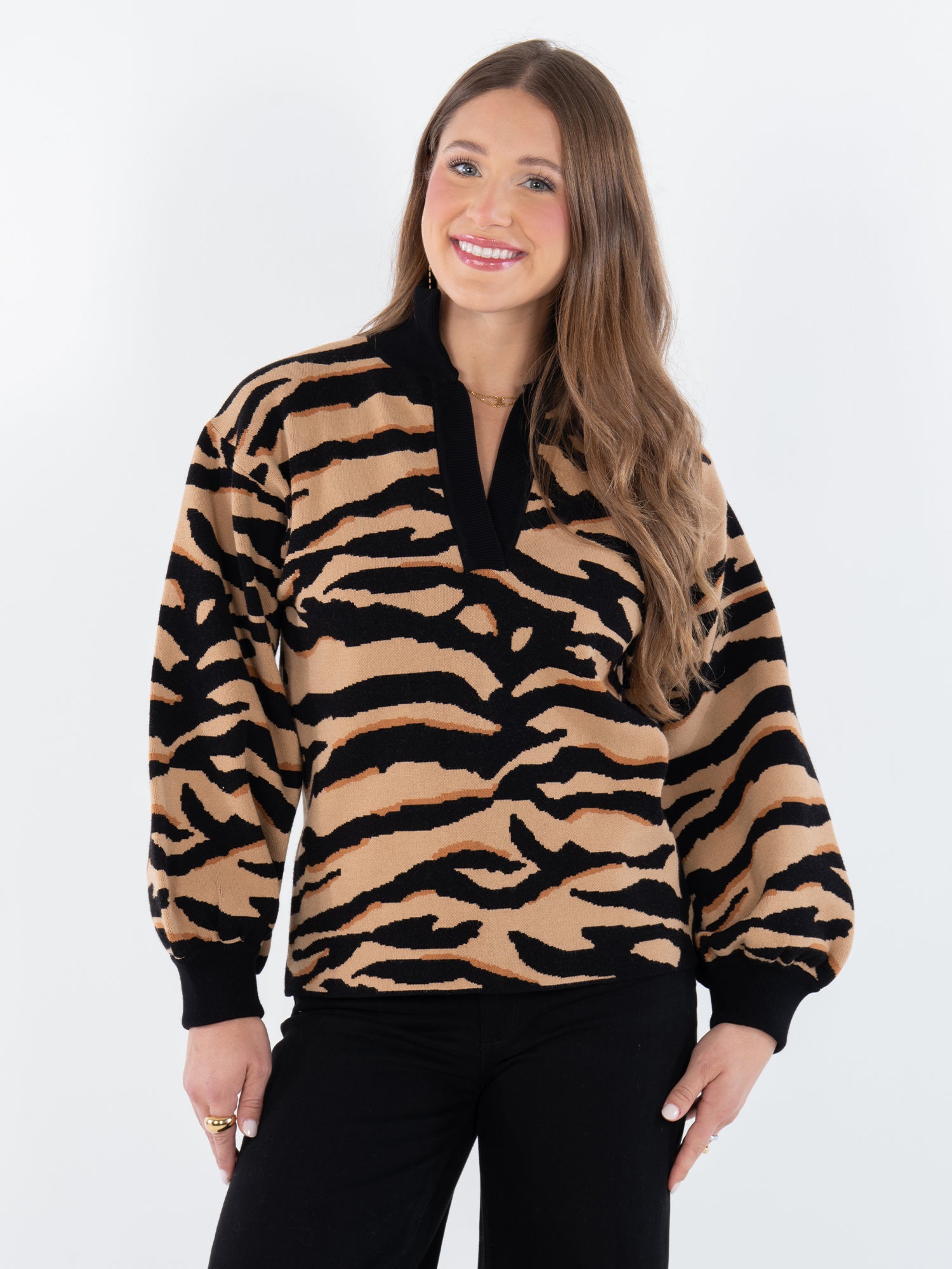 Lolli Sweater - Tiger Jacquard