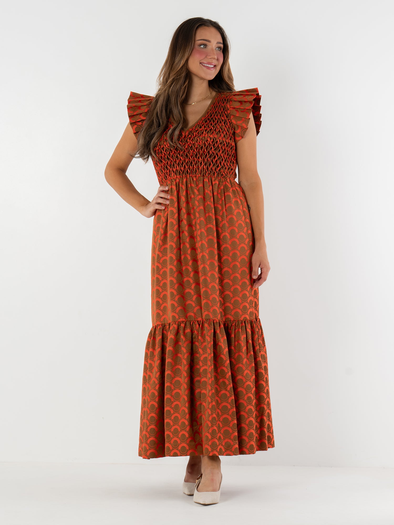 Grace Dress- Tangerine Mod