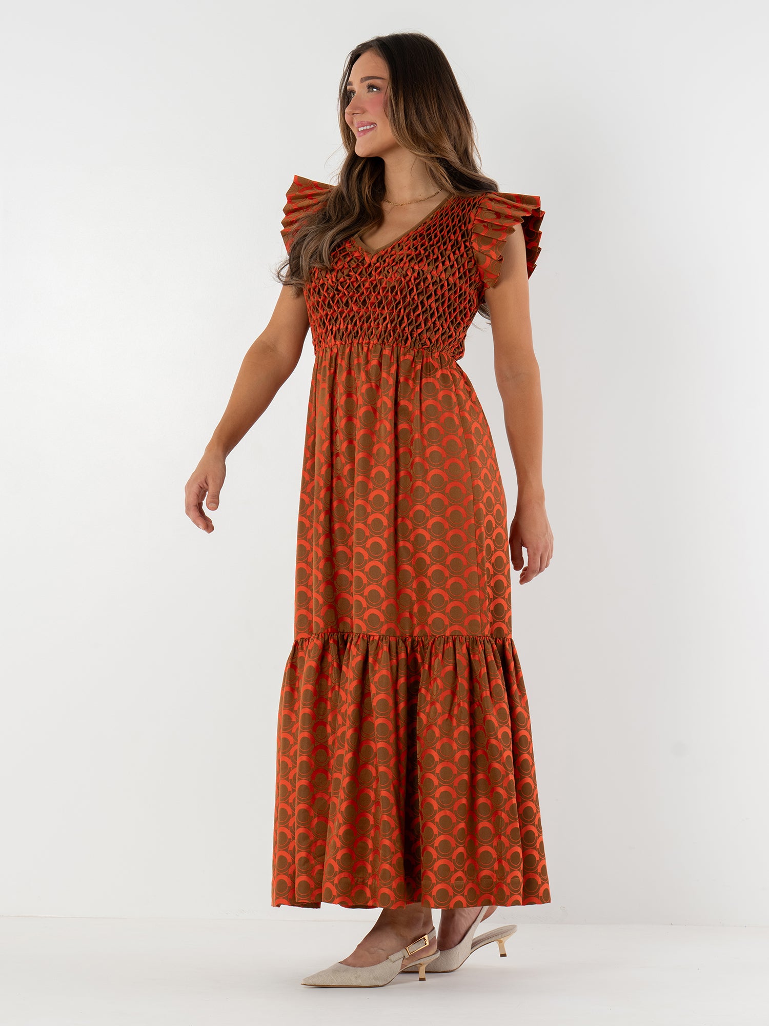 Grace Dress- Tangerine Mod