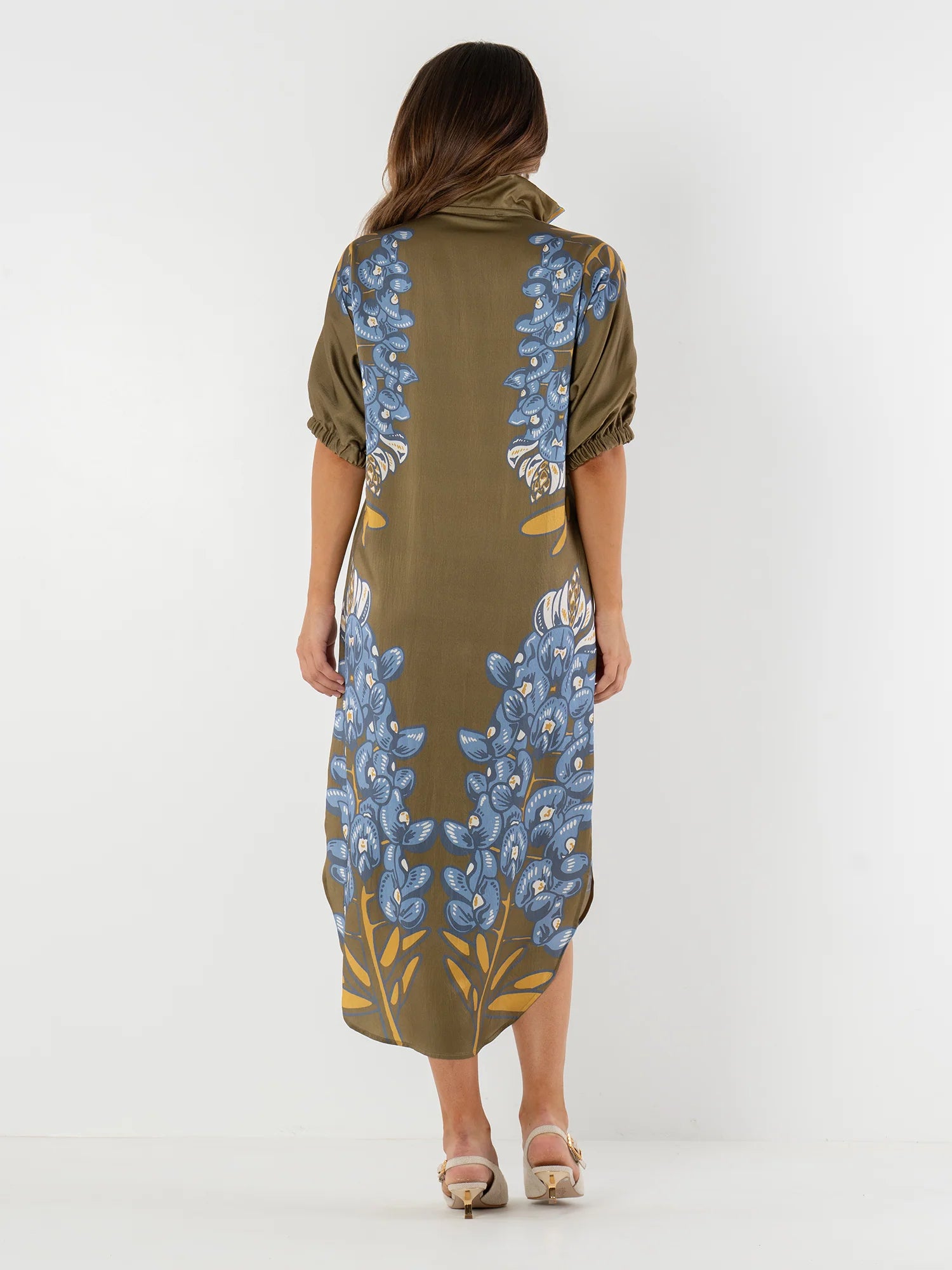 Poppy Caftan - Bluebonnet Textured Silk
