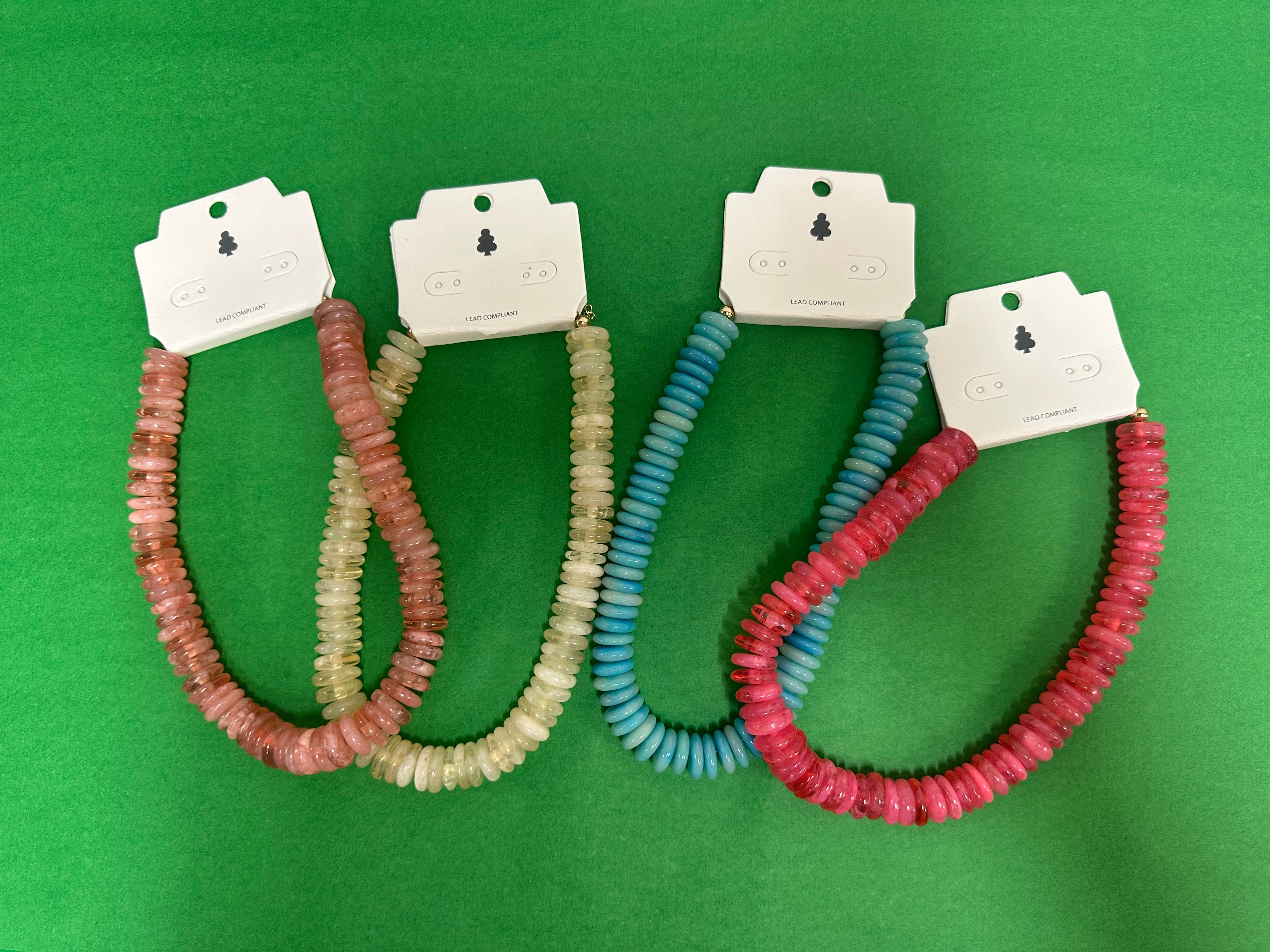 Disk Bead Necklace - Four Colors