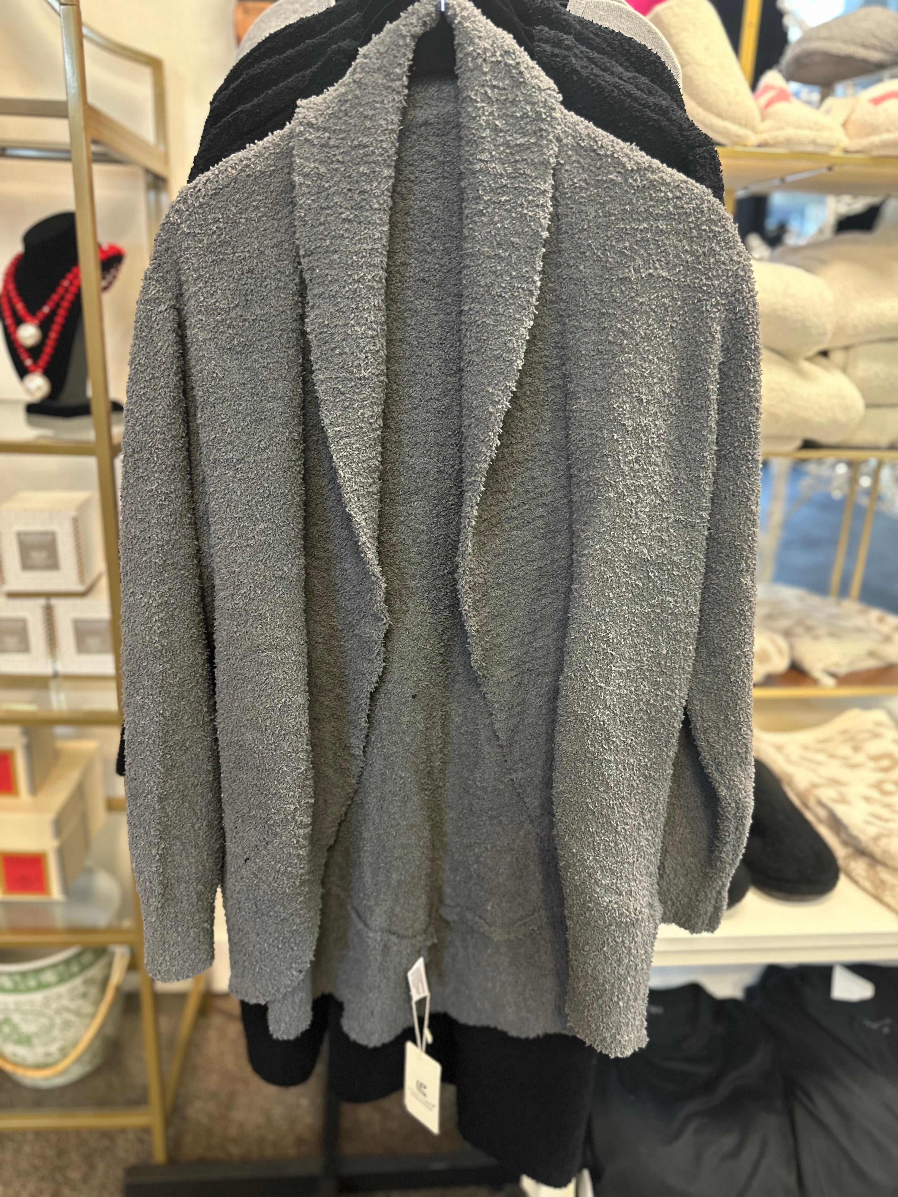 Solid Circle Cardigan - Gray