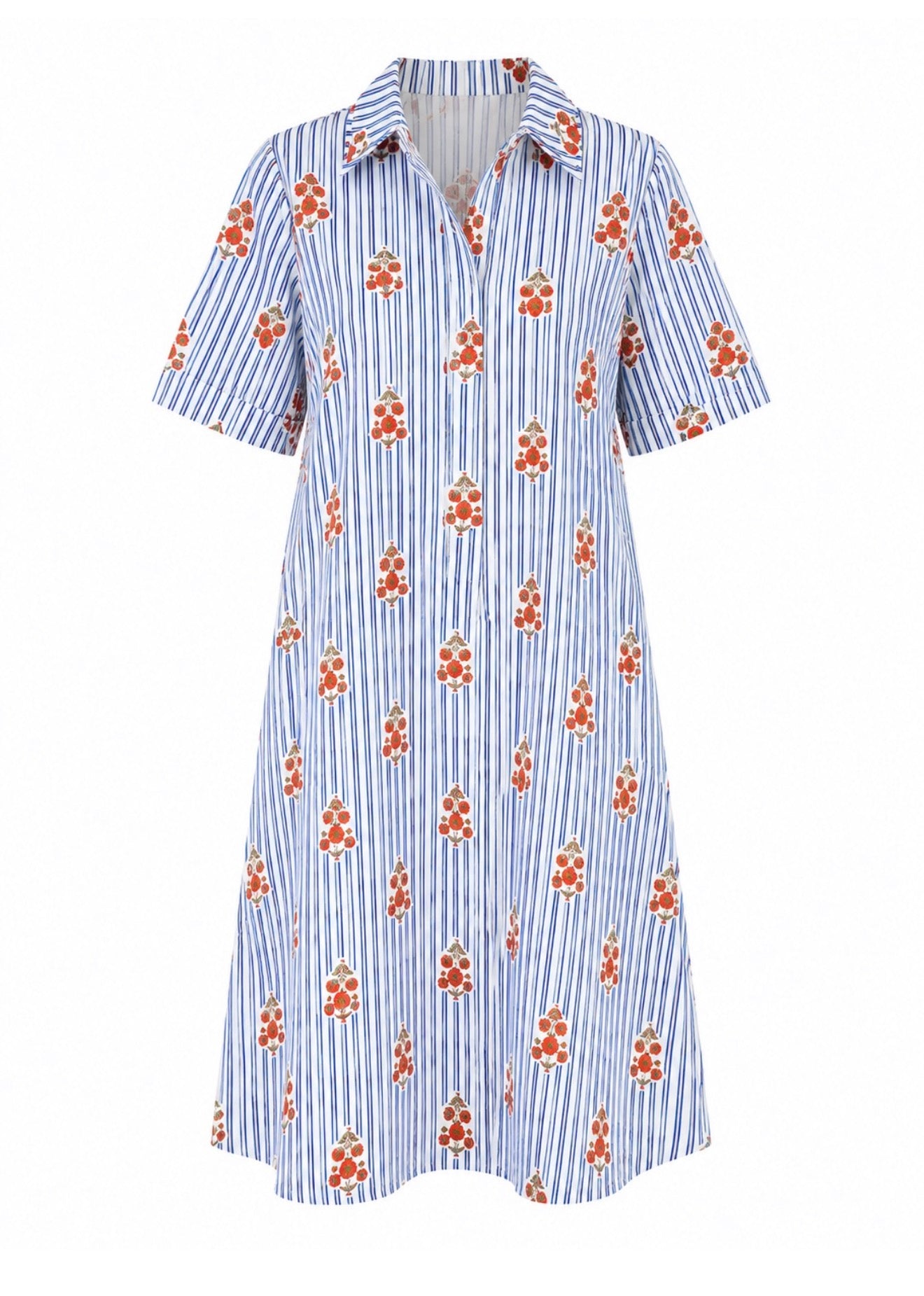Stripe Floral Maxi Dress