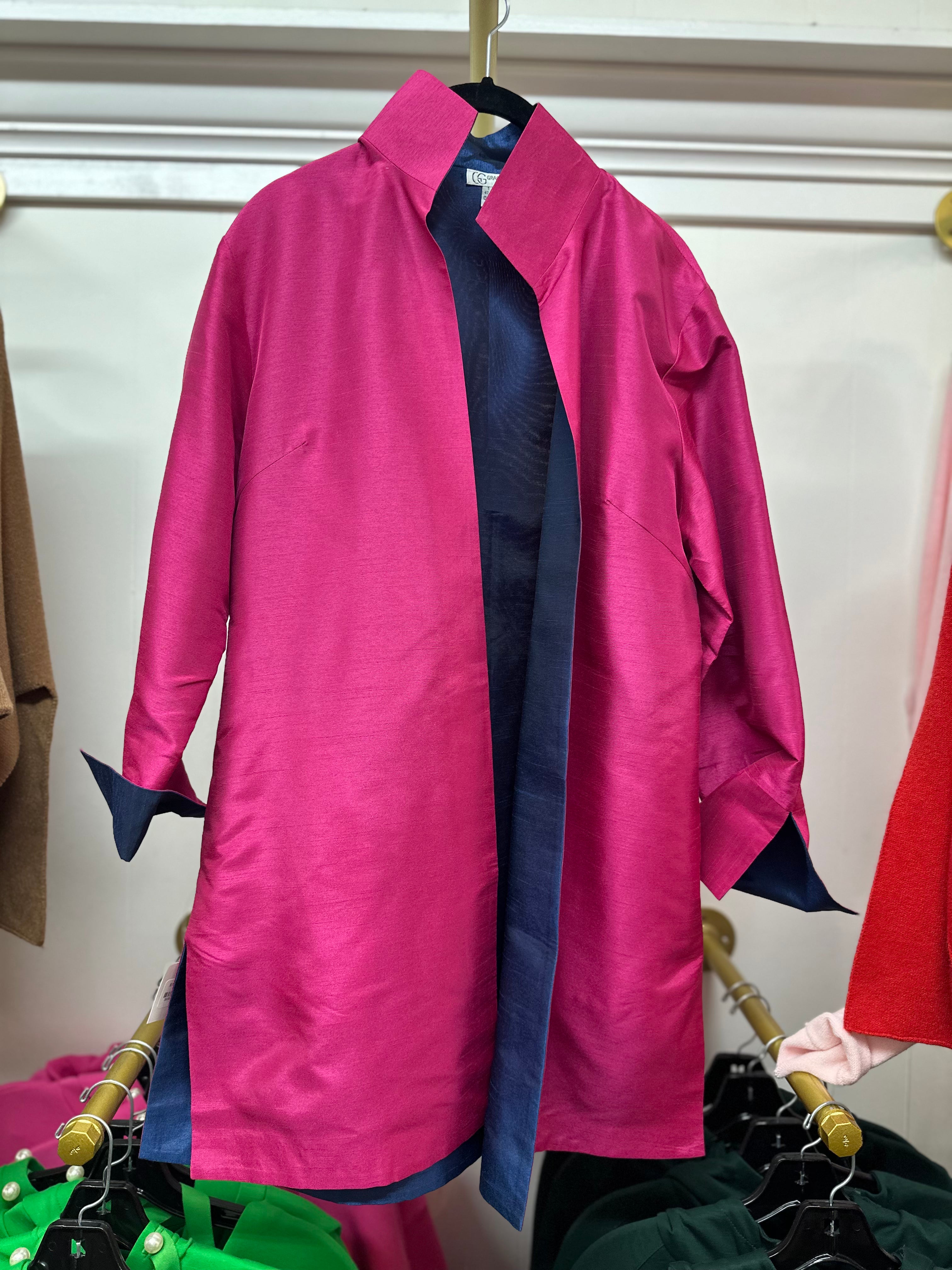 The Joye Jacket - Fuchsia and Navy