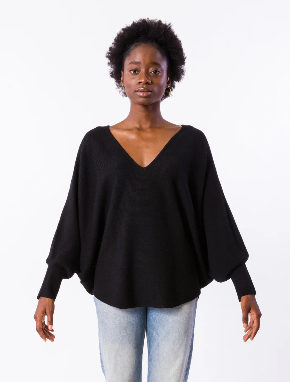Ryu V Neck Top - Black