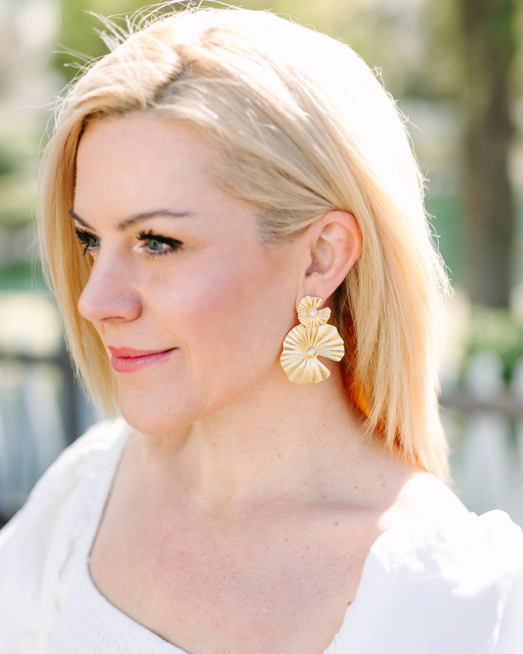 Lillie Pad Earring- Gold