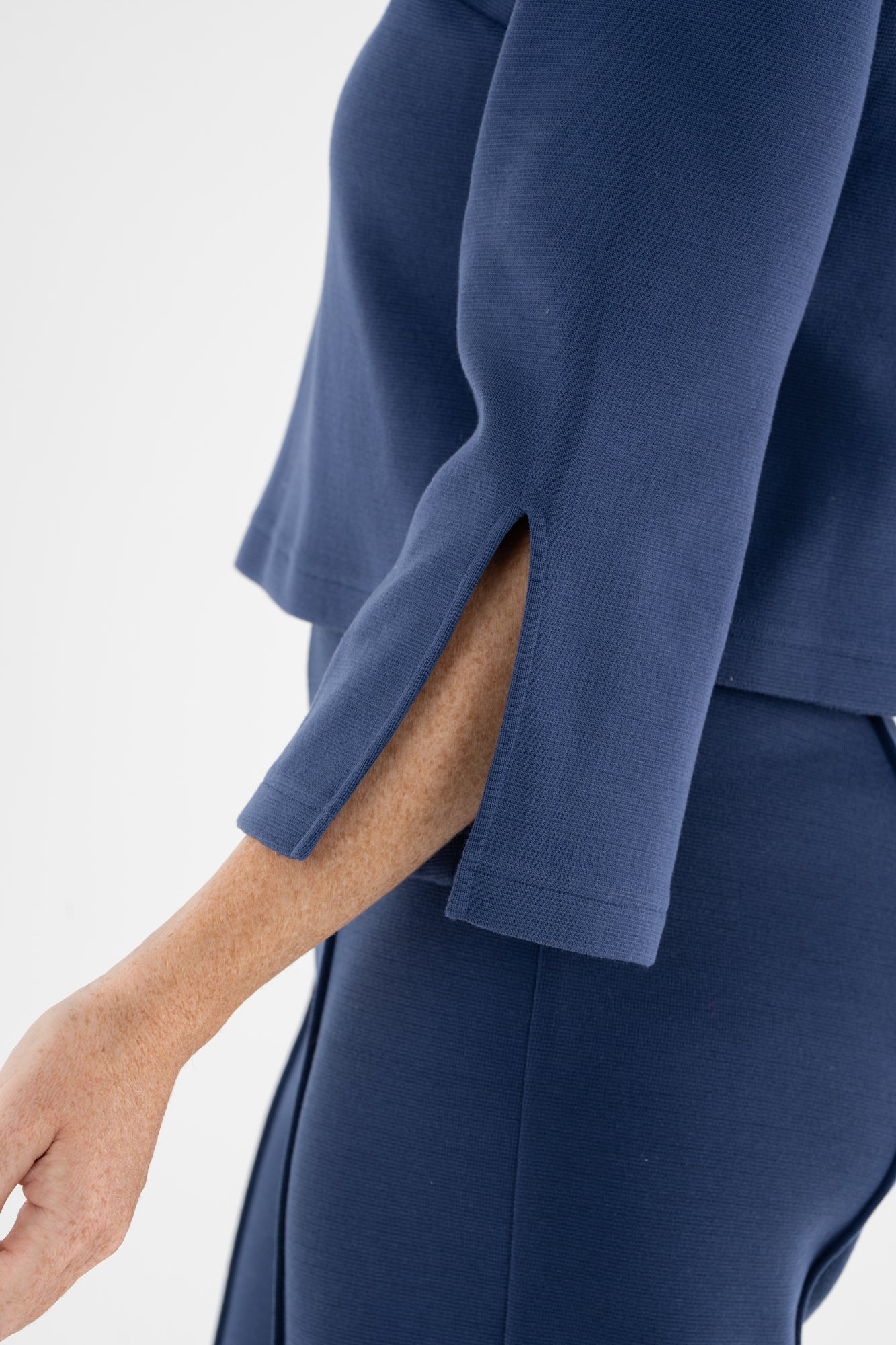 Ashley Ann Top - Twilight Blue Stretch Knit