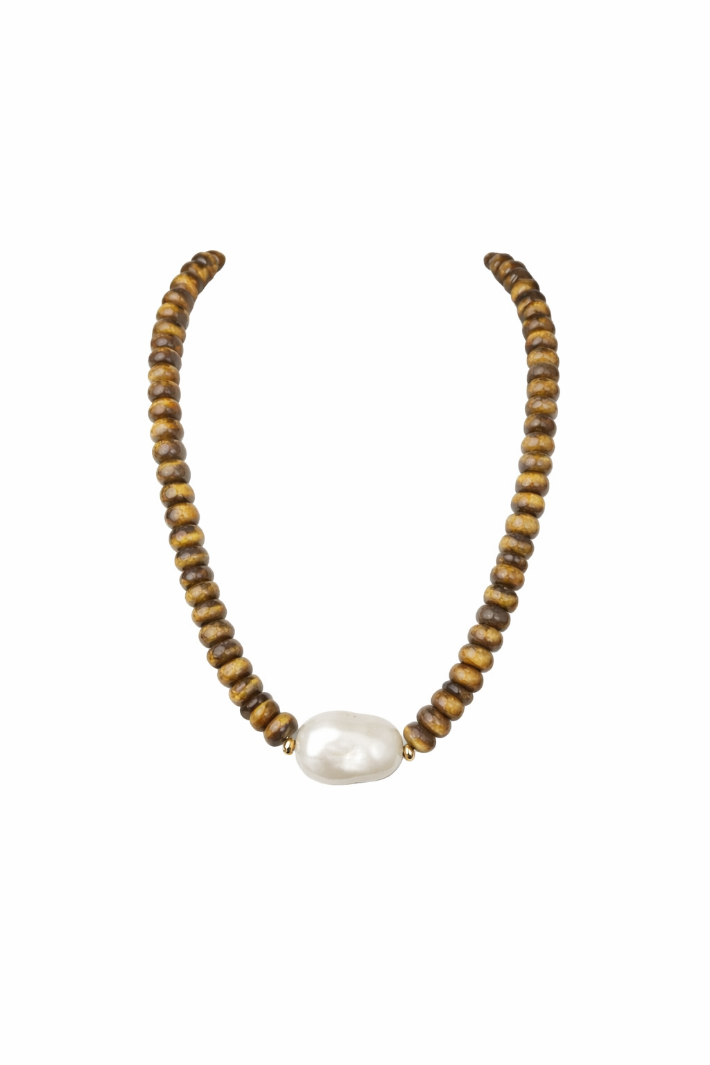 Quartz Beaded Necklace with Freshwater Pear - Five Colors