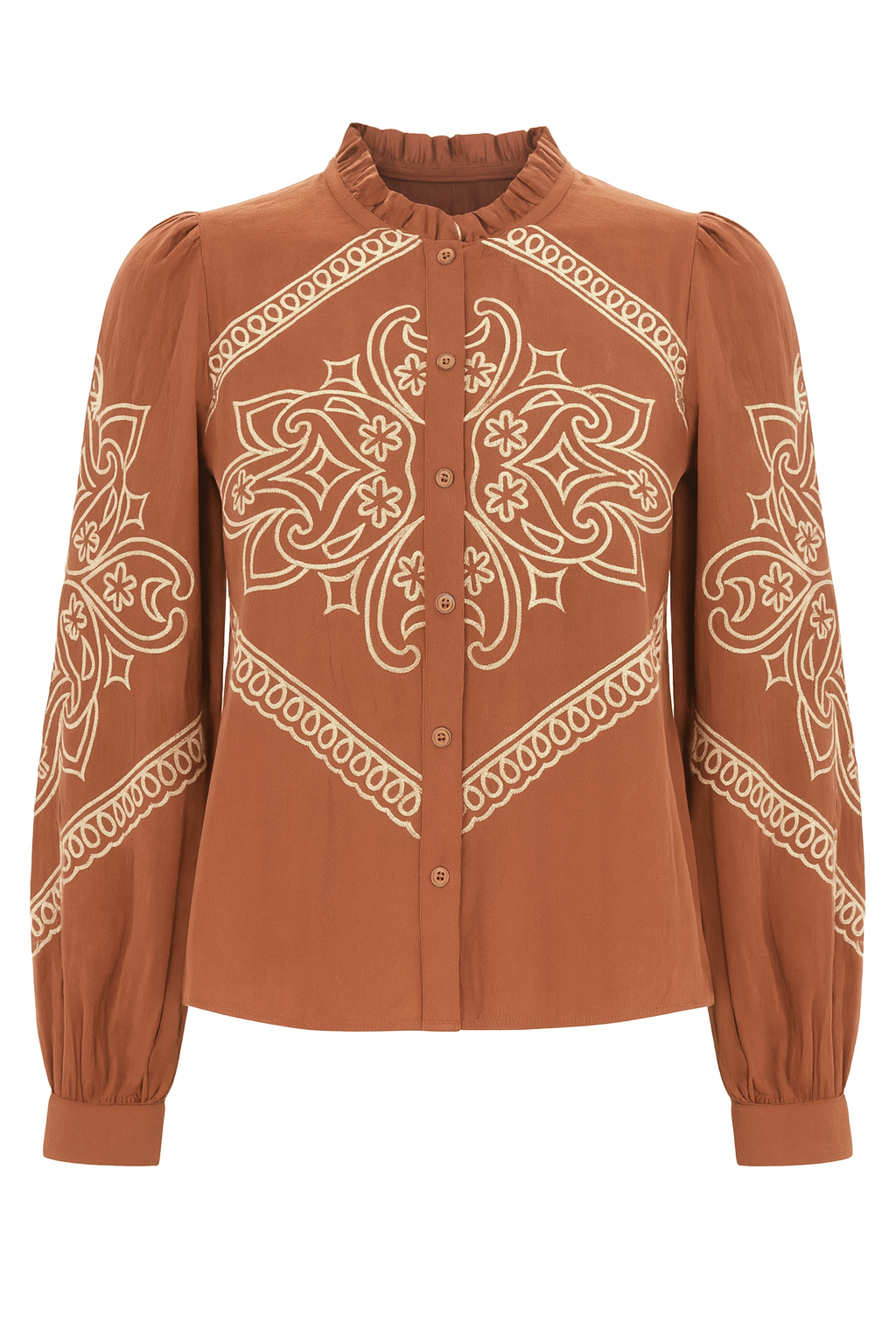 Rodeo Embroidered Ruffle Blouse - Two Colors