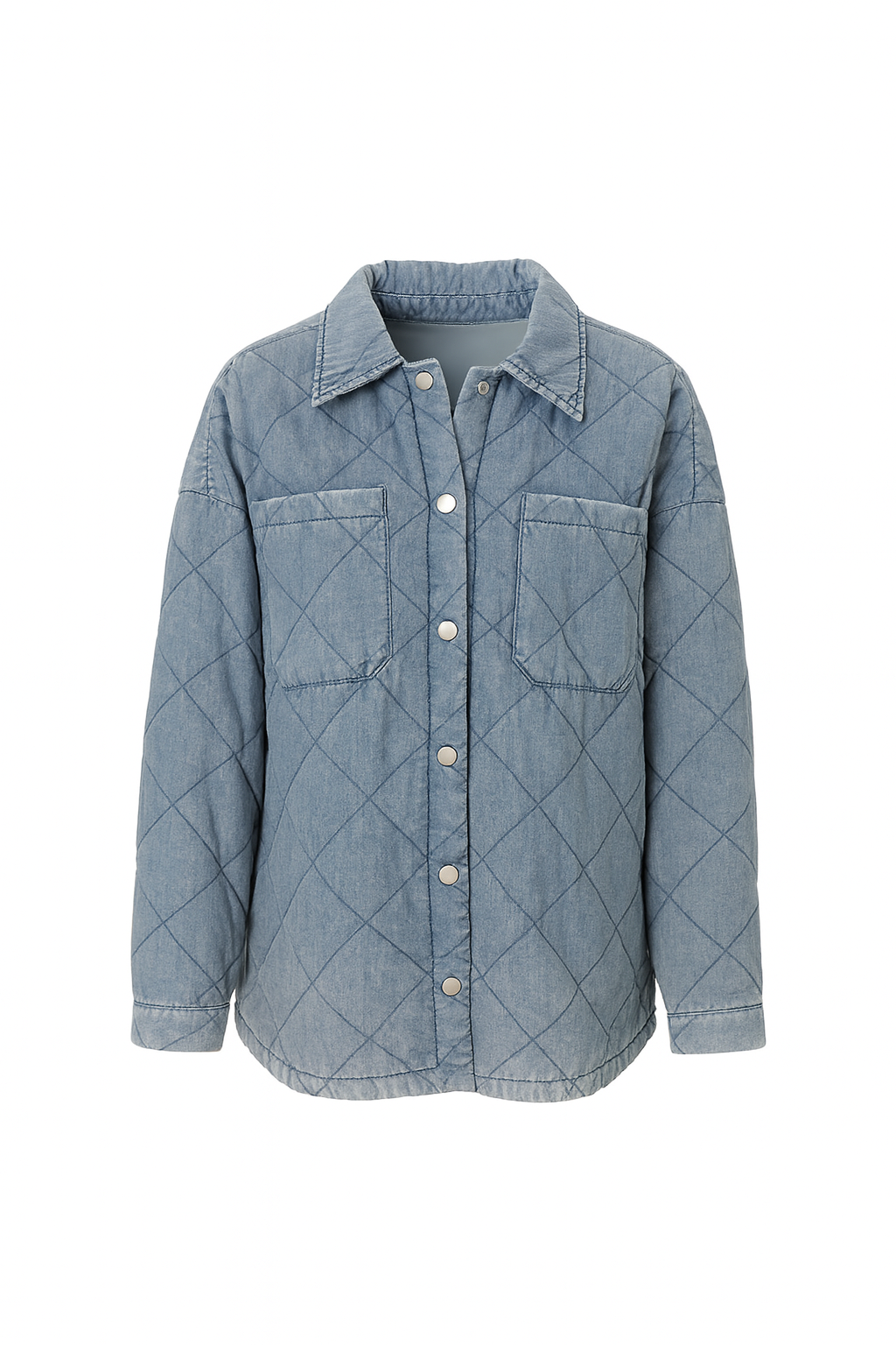 Quilted Tencel Snap Button Shacket