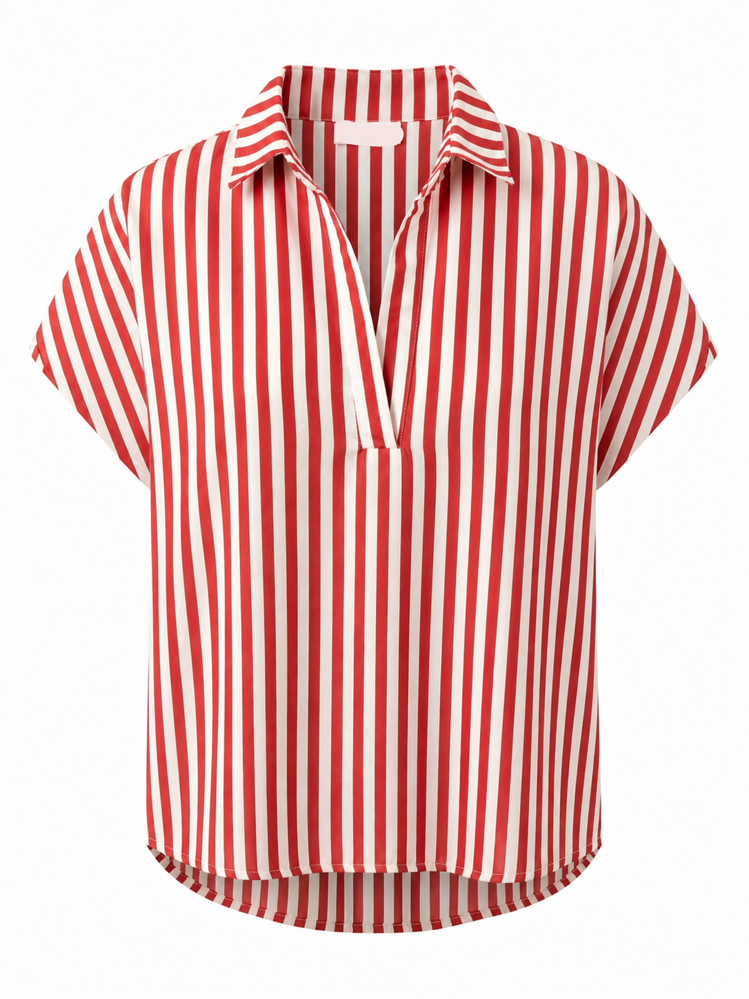 Red and white striped shirt on a white background