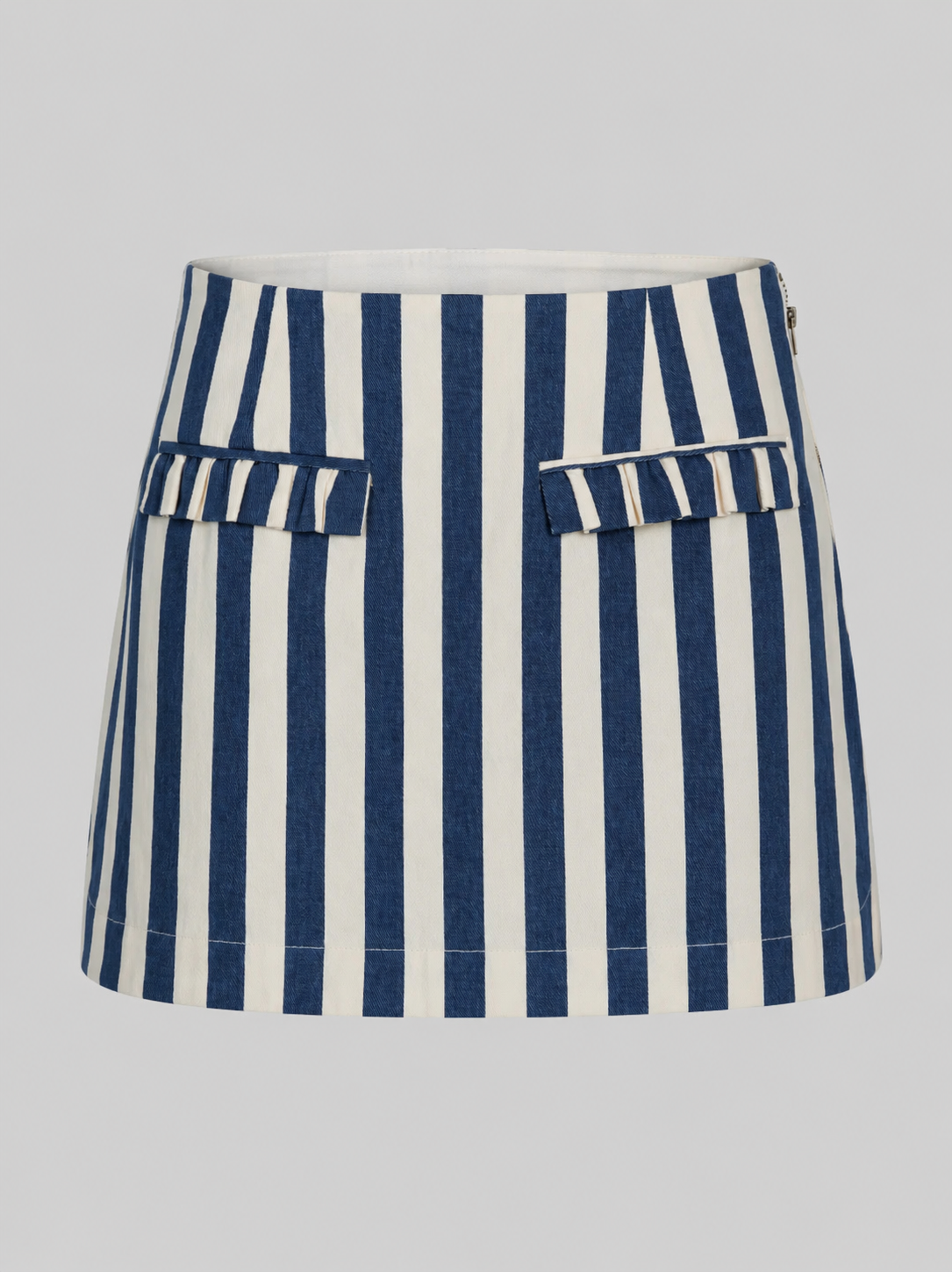 The Benson Striped Ruffle Skort