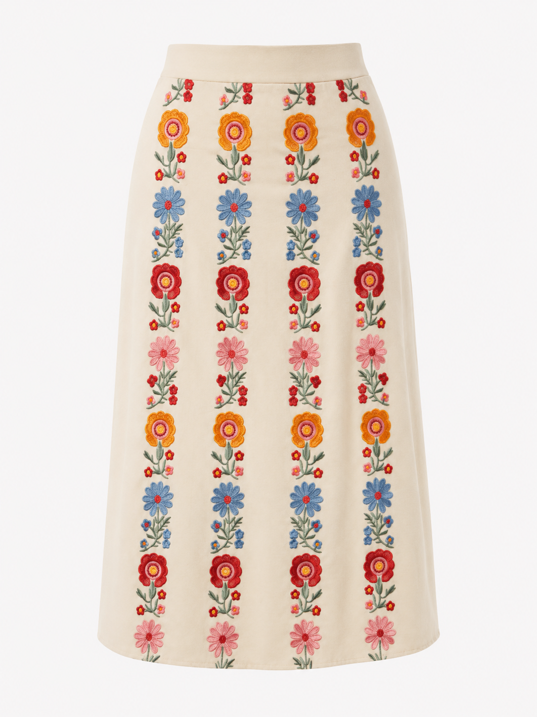The Emma Embroidery Skirt - Cream