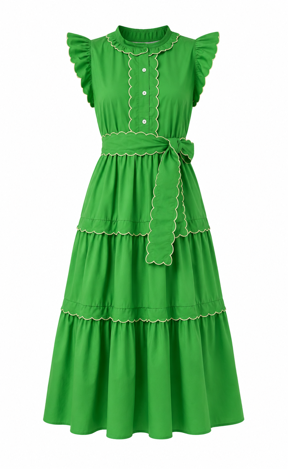 The Scallop Dress - Green