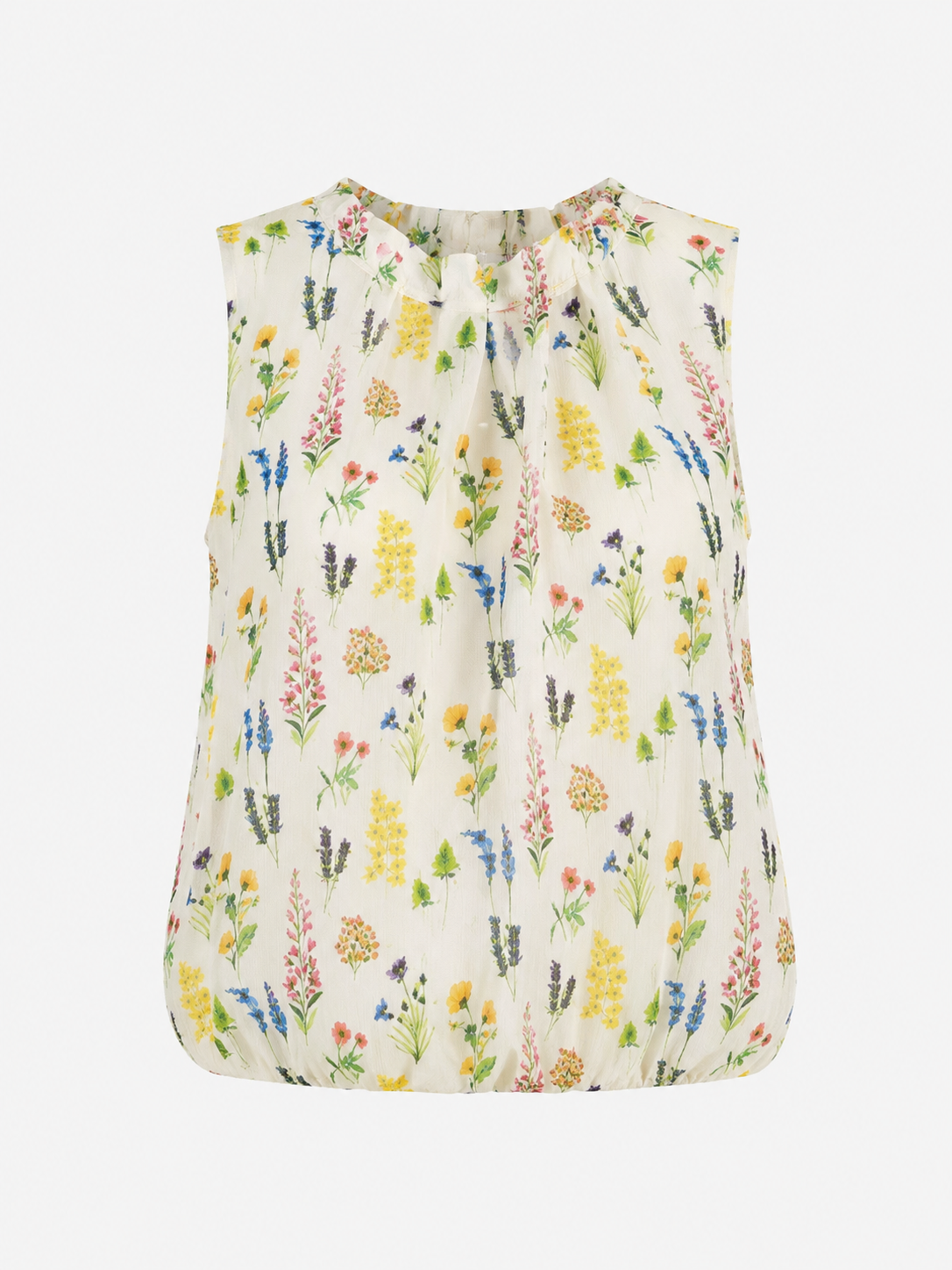 Sleeveless Floral Pattern Top