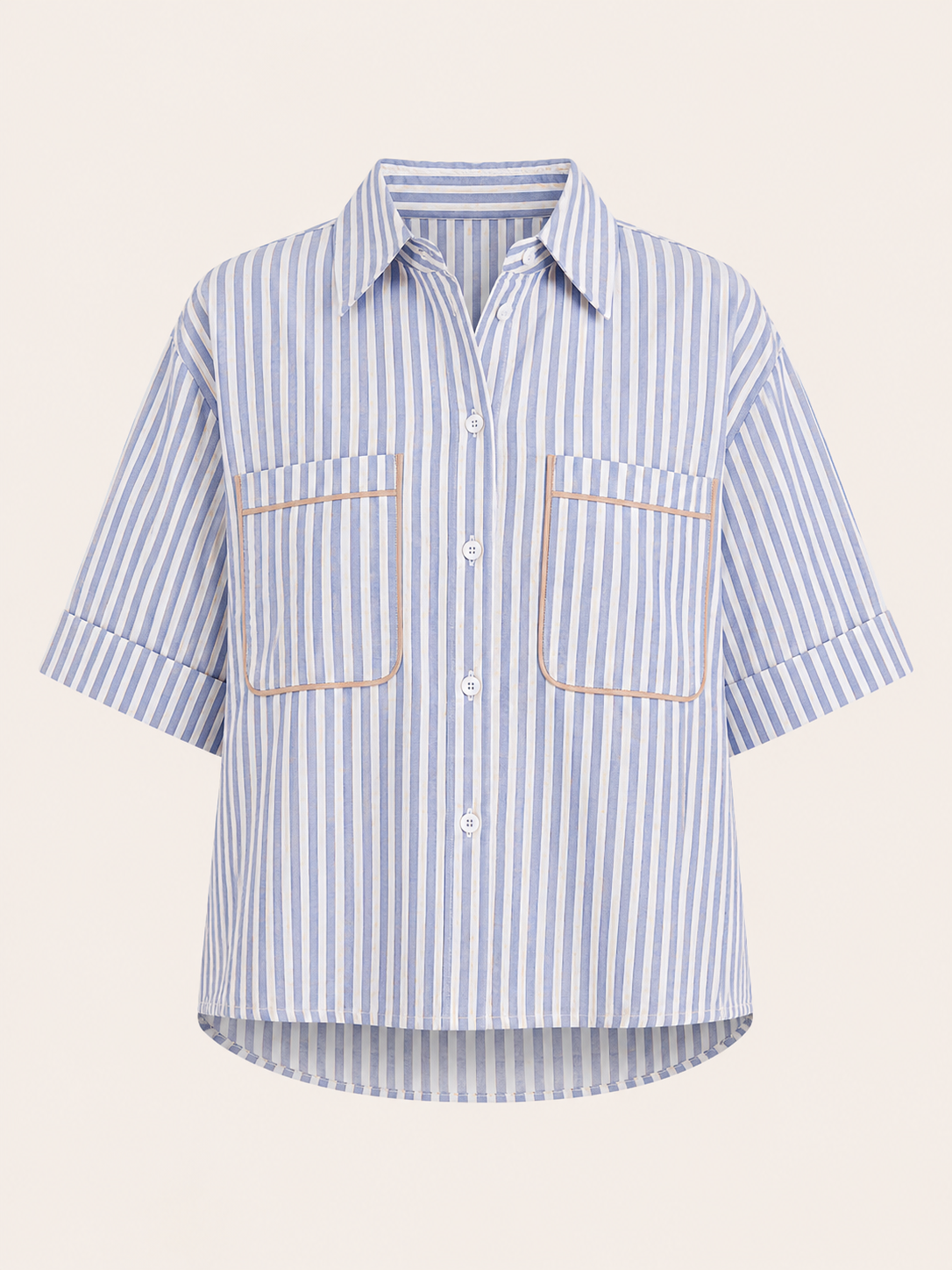 Stripe Pocket Camp Shirt - Blue