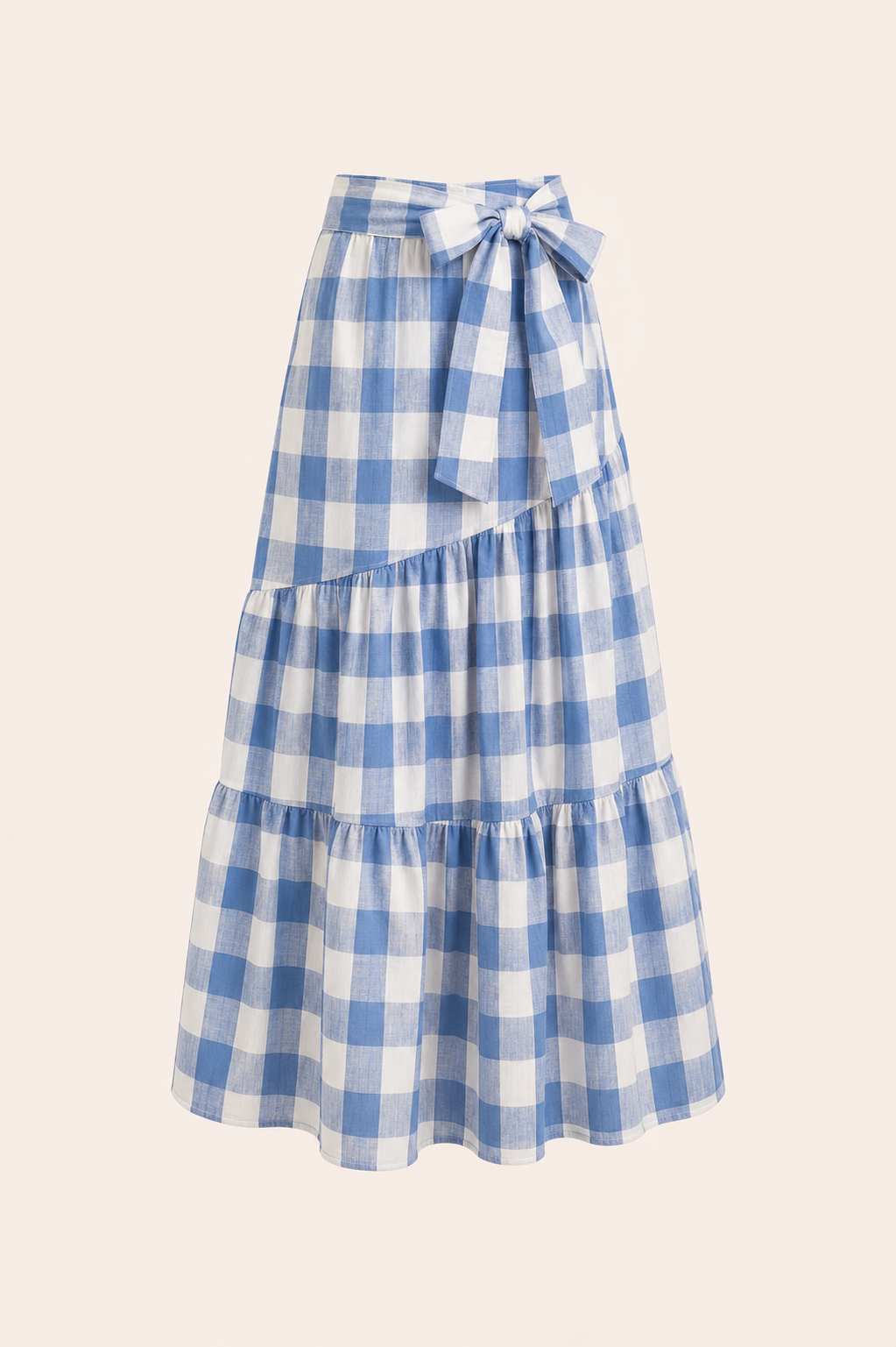 Buffalo Check Maxi Skirt with Tie