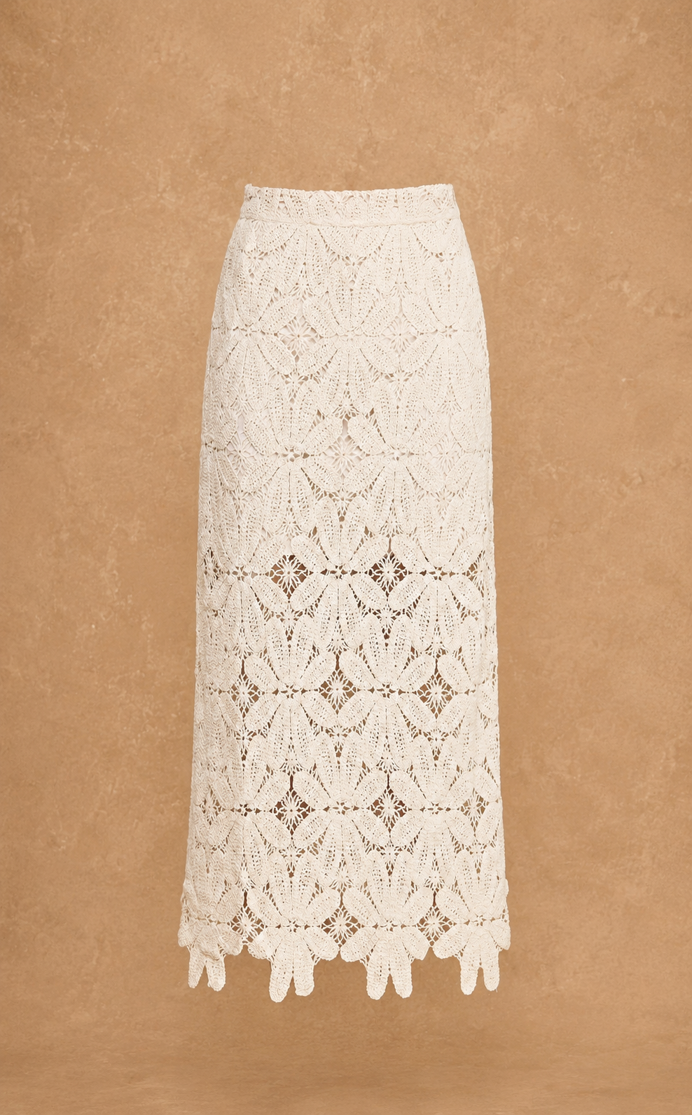 crochet skirt on a brown background